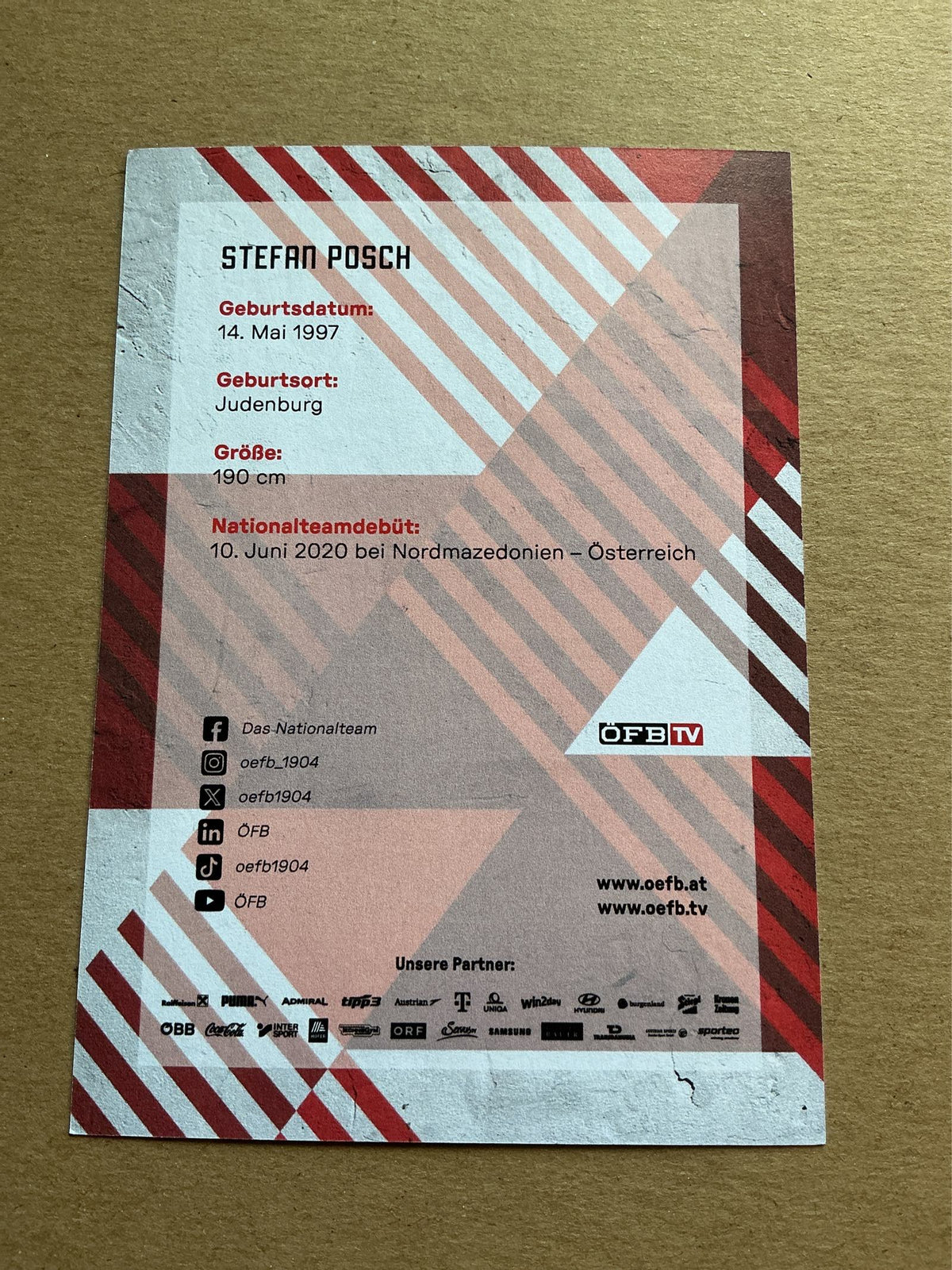 Stefan Posch, Austria 🇦🇹 FIFA World Cup 2026 hand signed