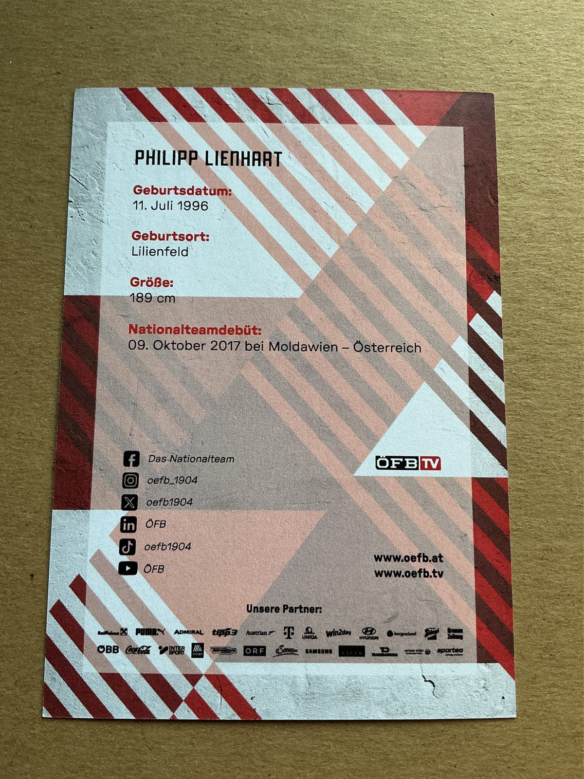 Philipp Lienhart, Austria 🇦🇹 FIFA World Cup 2026 hand signed