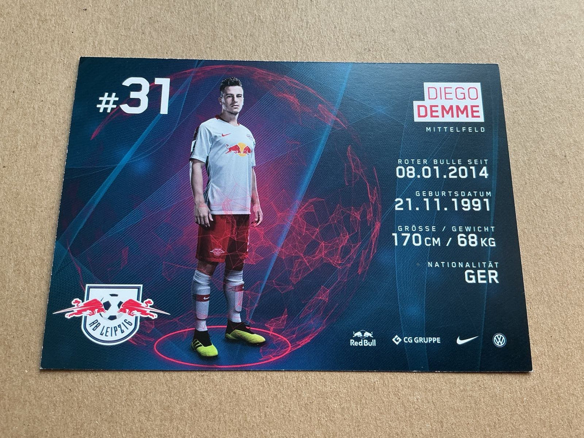 Diego Demme, Germany 🇩🇪 RB Leipzig 2018/19 hand signed