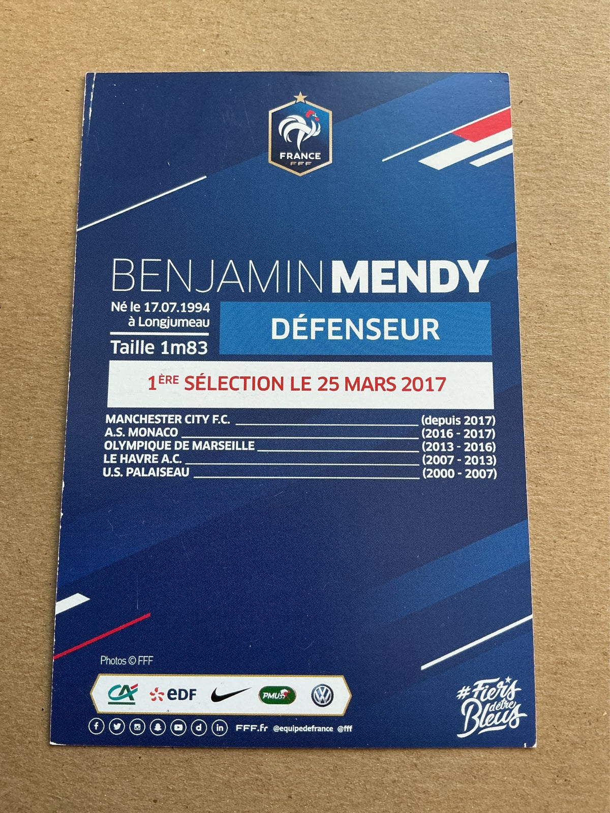 Benjamin Mendy, France 🇫🇷 FIFA World Cup 2018 hand signed