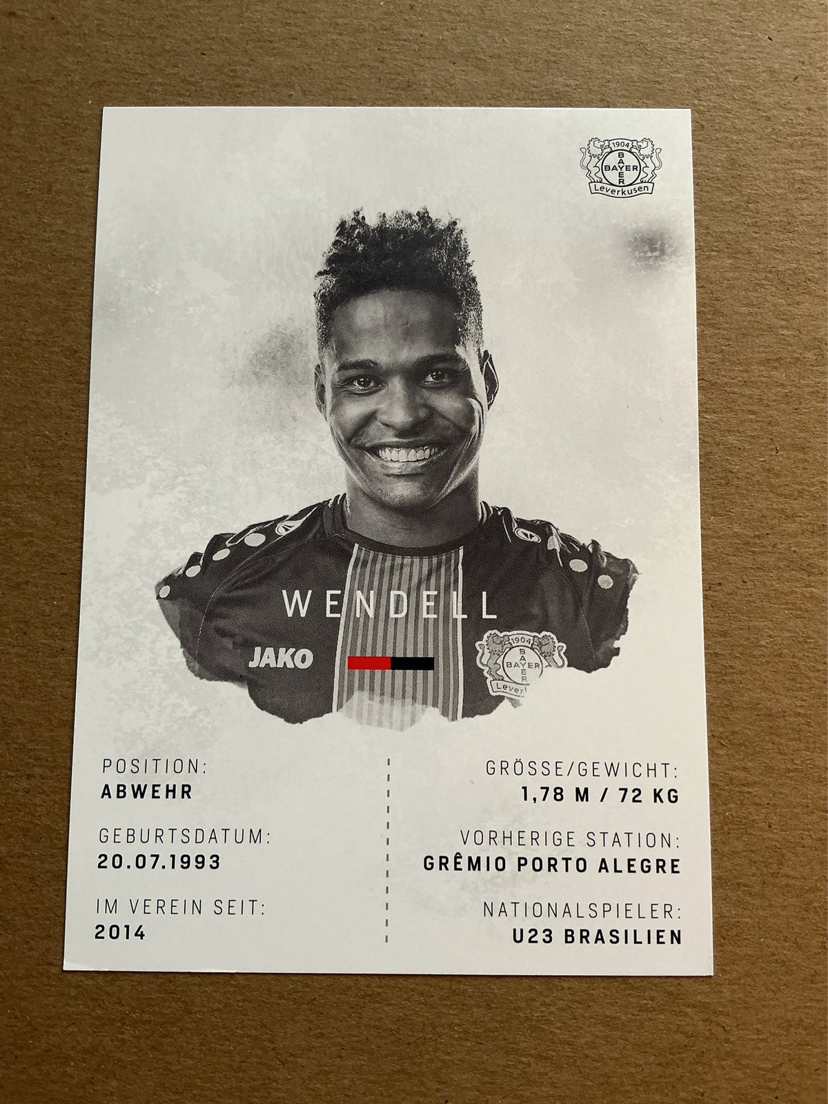 Wendell, Brazil 🇧🇷 Bayer 04 Leverkusen 2018/19 hand signed