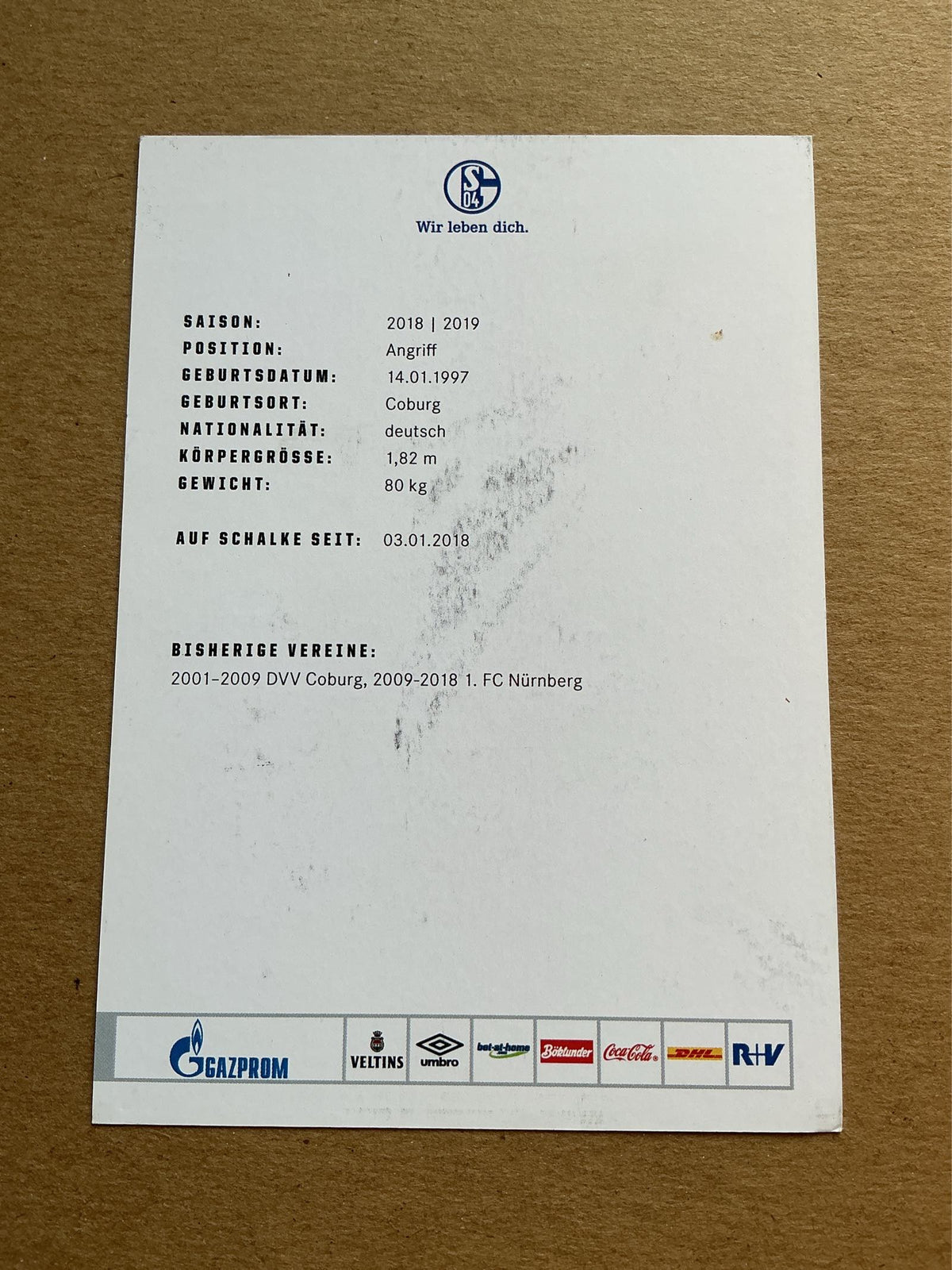 Cedric Teuchert, Germany 🇩🇪 FC Schalke 04 2018/19 hand signed