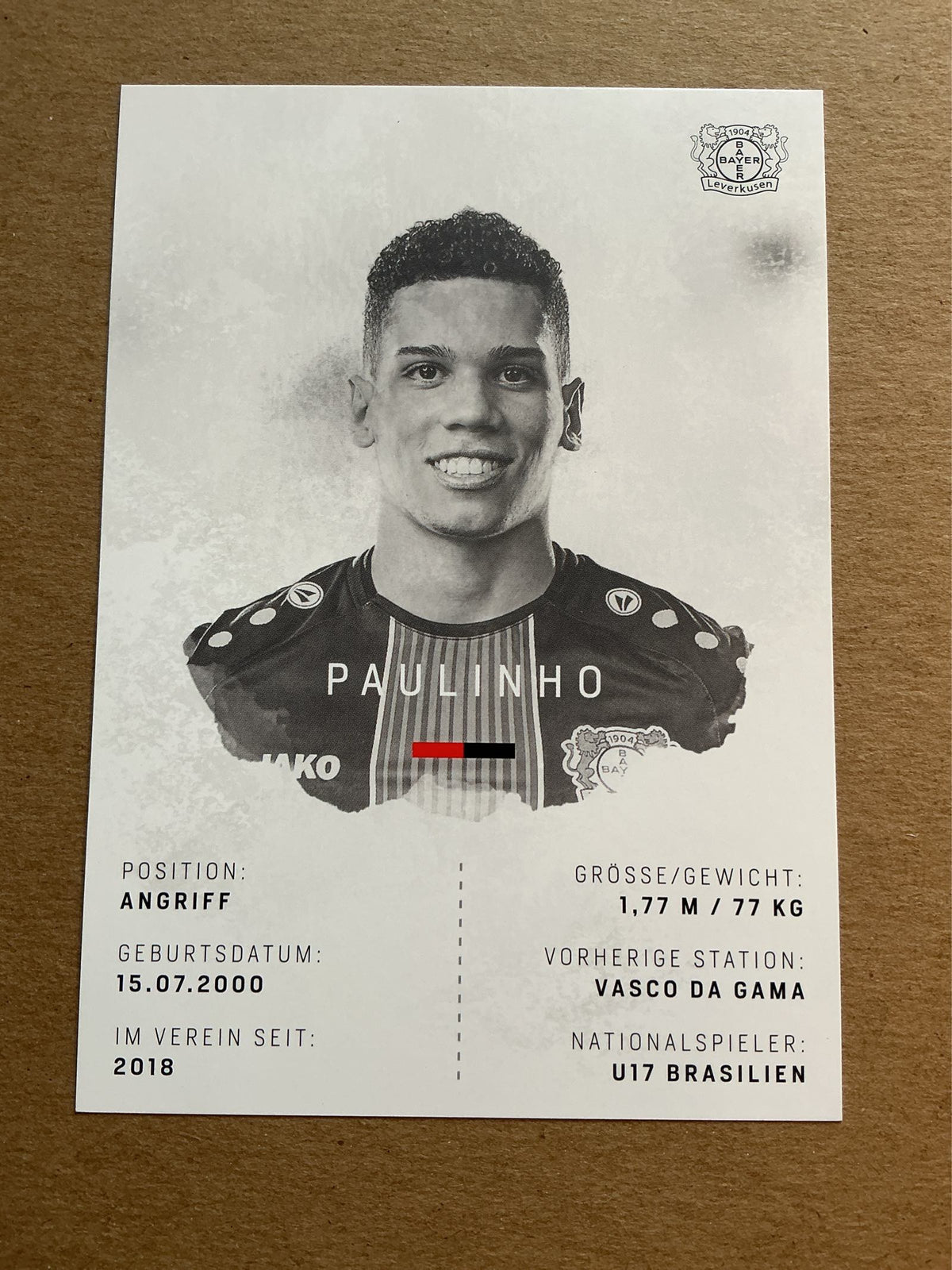 Paulinho, Brazil 🇧🇷 Bayer 04 Leverkusen 2018/19 hand signed