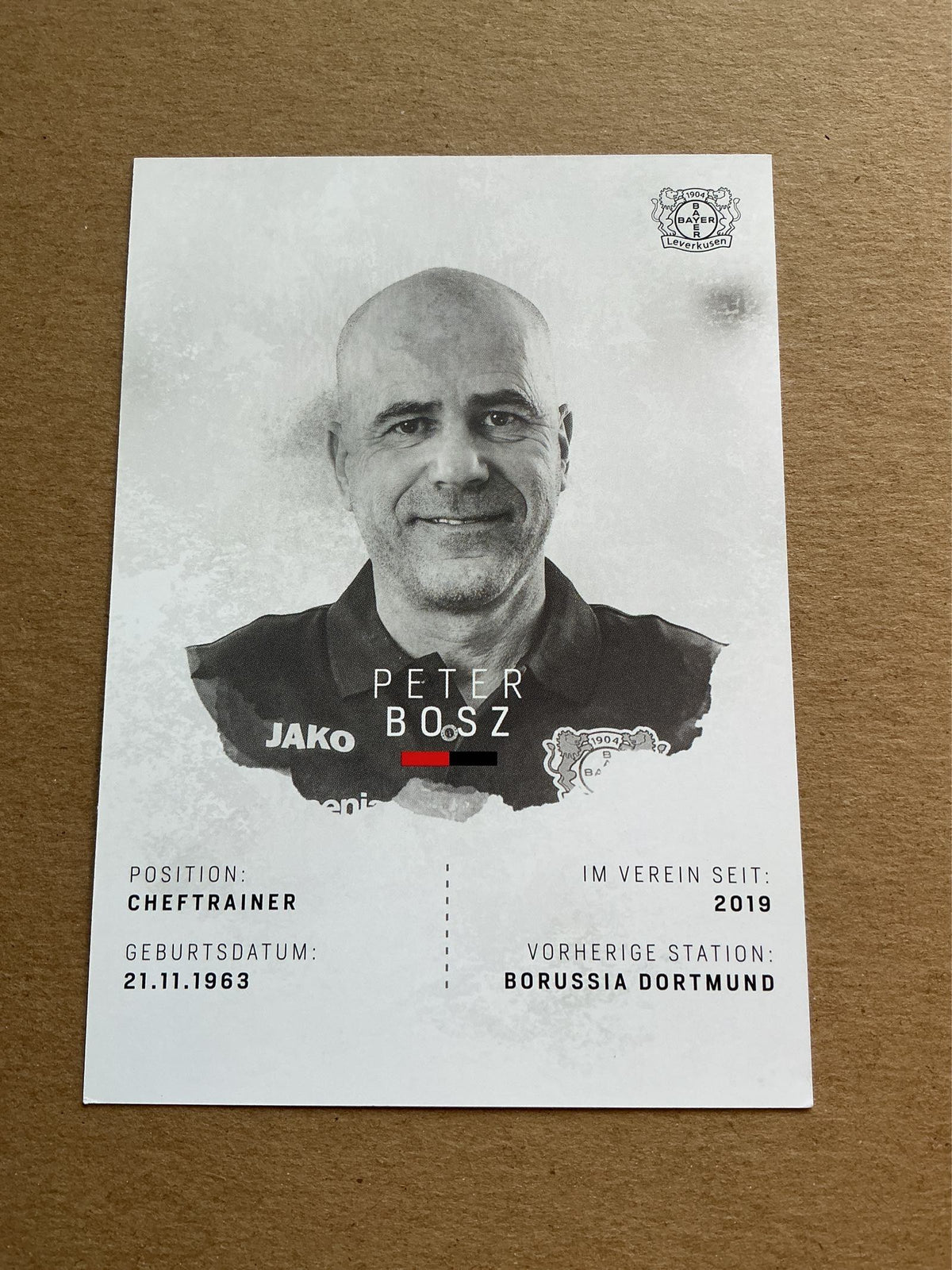 Peter Bosz, Netherlands 🇳🇱 Bayer 04 Leverkusen 2018/19 hand signed
