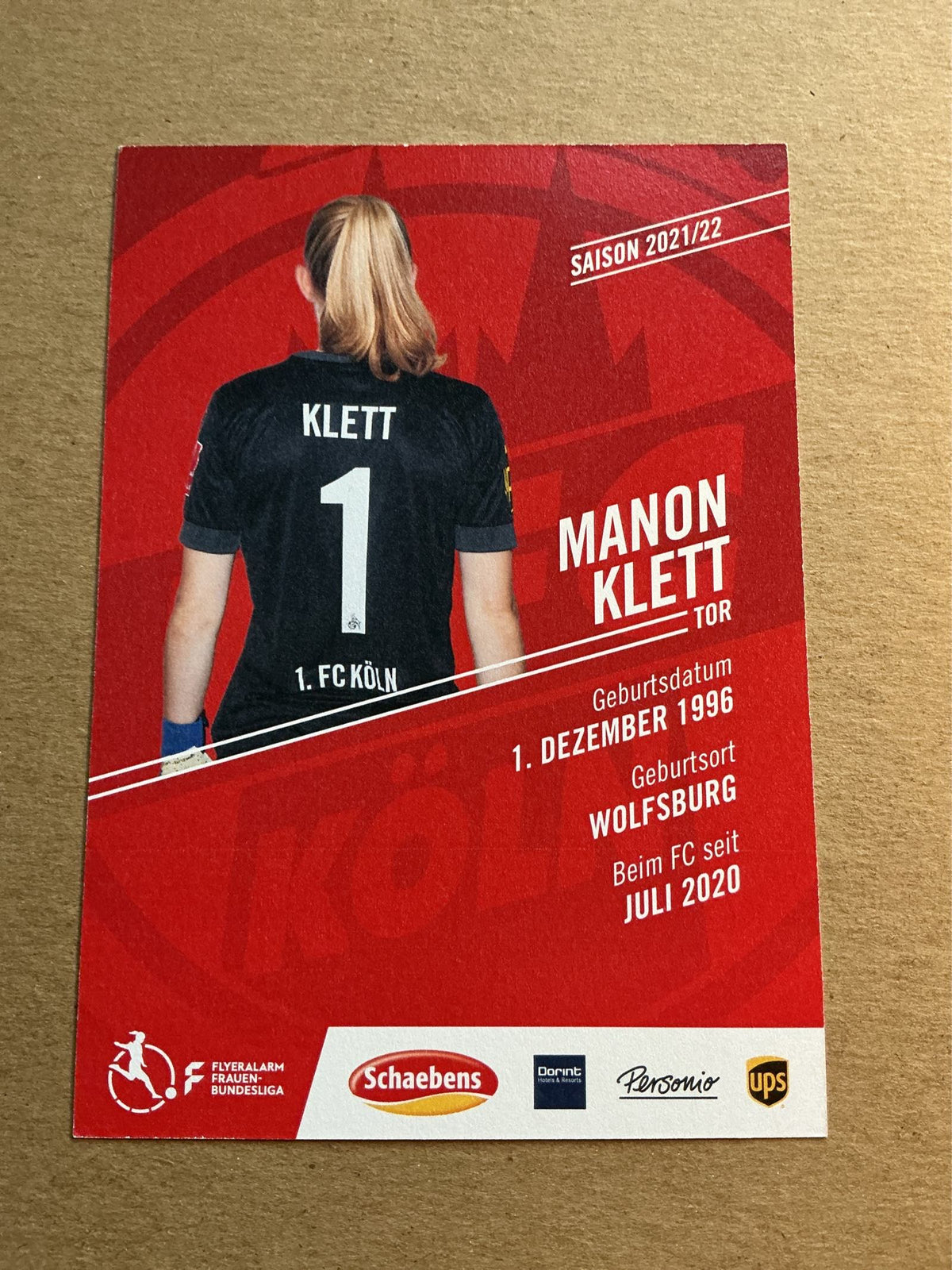 Manon Klett, Germany 🇩🇪 1.FC Köln 2021/22 hand signed