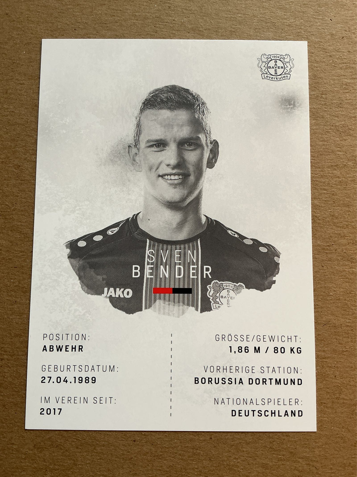 Sven Bender, Germany 🇩🇪 Bayer 04 Leverkusen 2018/19 hand signed