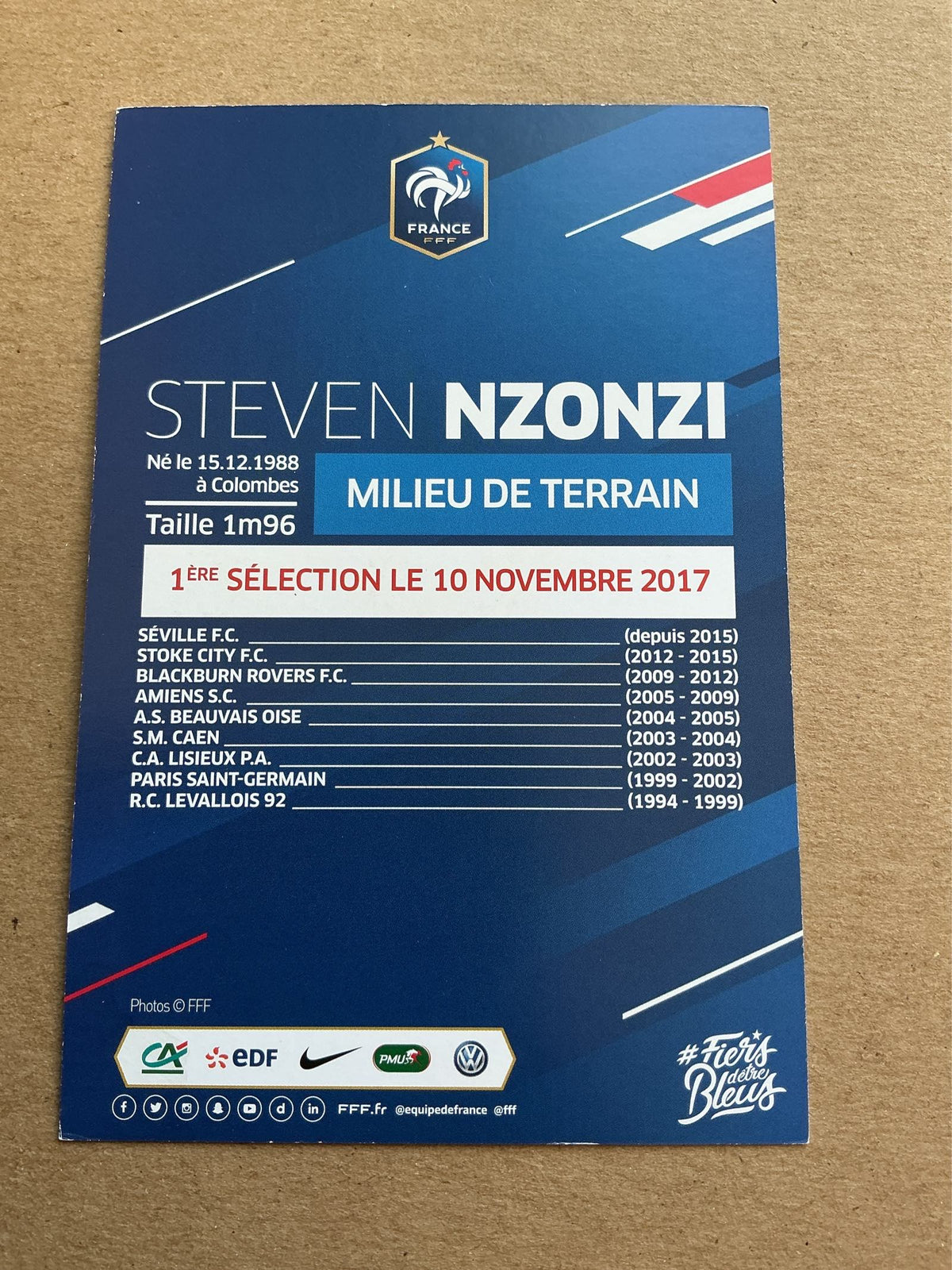 Steven Nzonzi, France 🇫🇷 FIFA World Cup 2018 hand signed