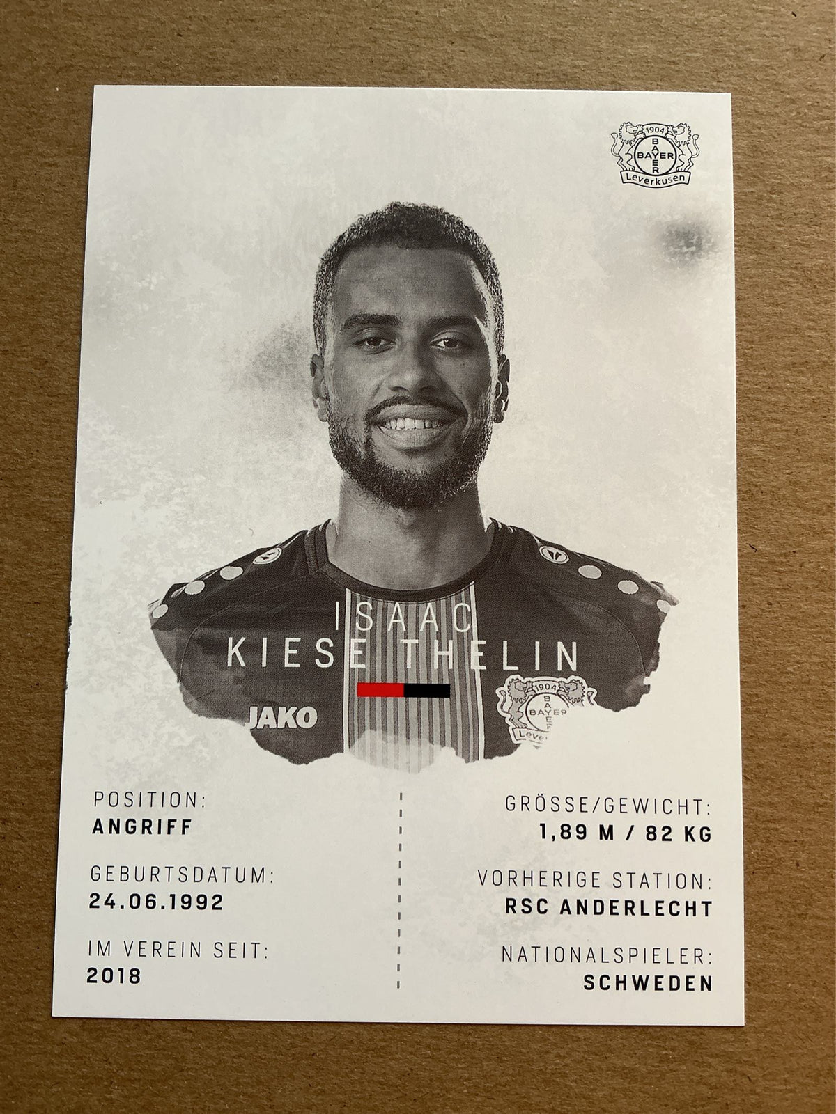 Isaac Kiese Thelin, Sweden πΈπͺ Bayer 04 Leverkusen 2018/19 hand signed