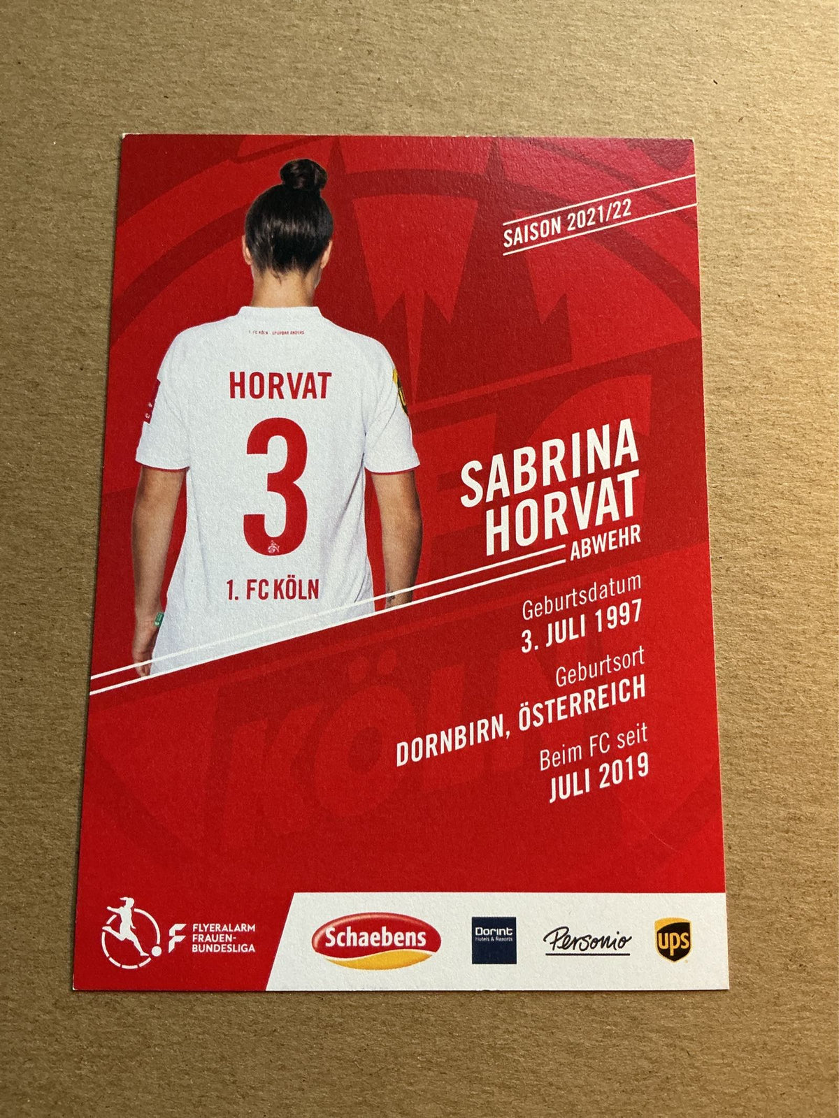 Sabrina Horvat, Austria 🇦🇹 1.FC Köln 2021/22 hand signed