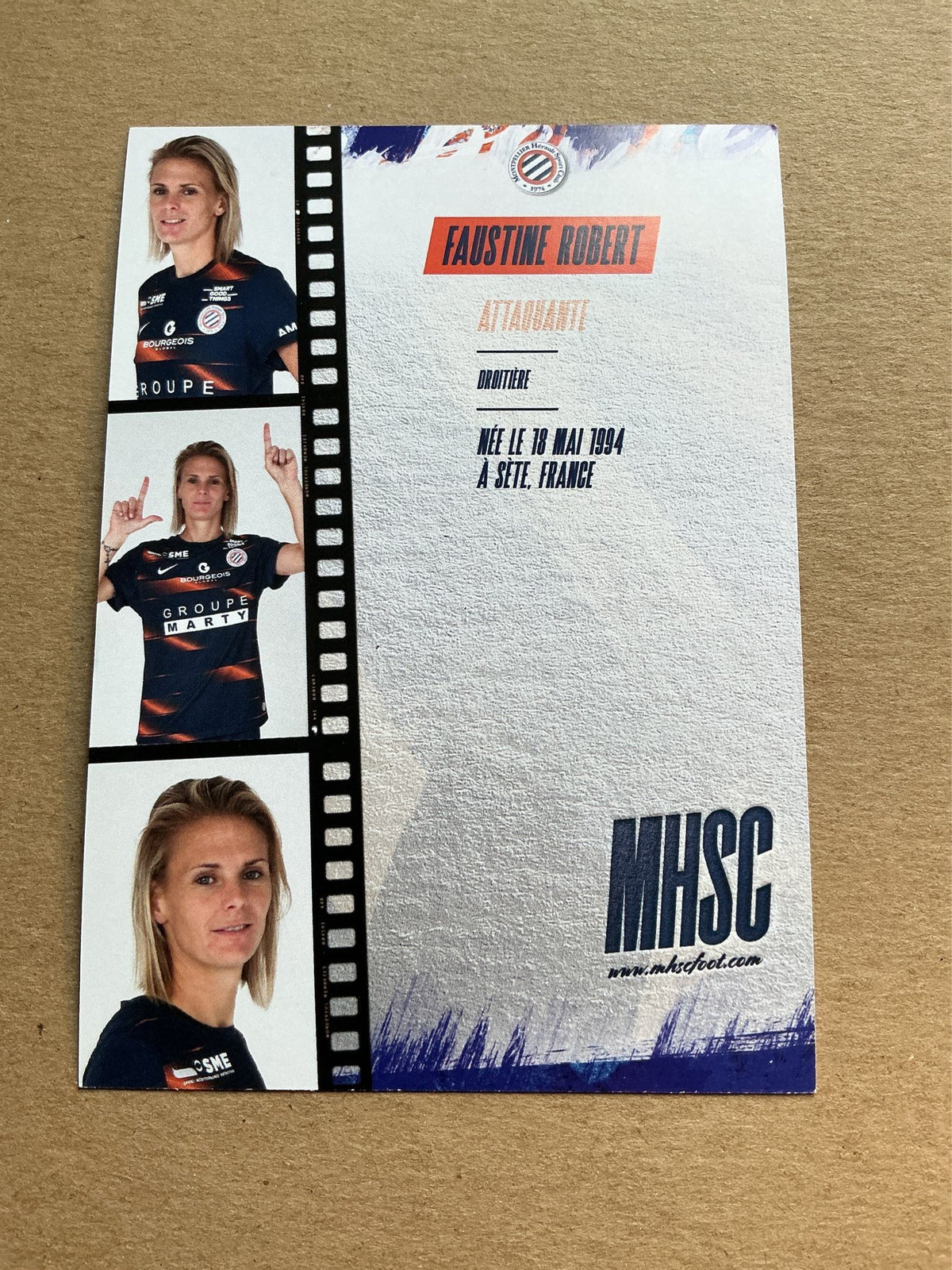 Faustine Robert, France 🇫🇷 Montpellier HSC 2022/23 hand signed