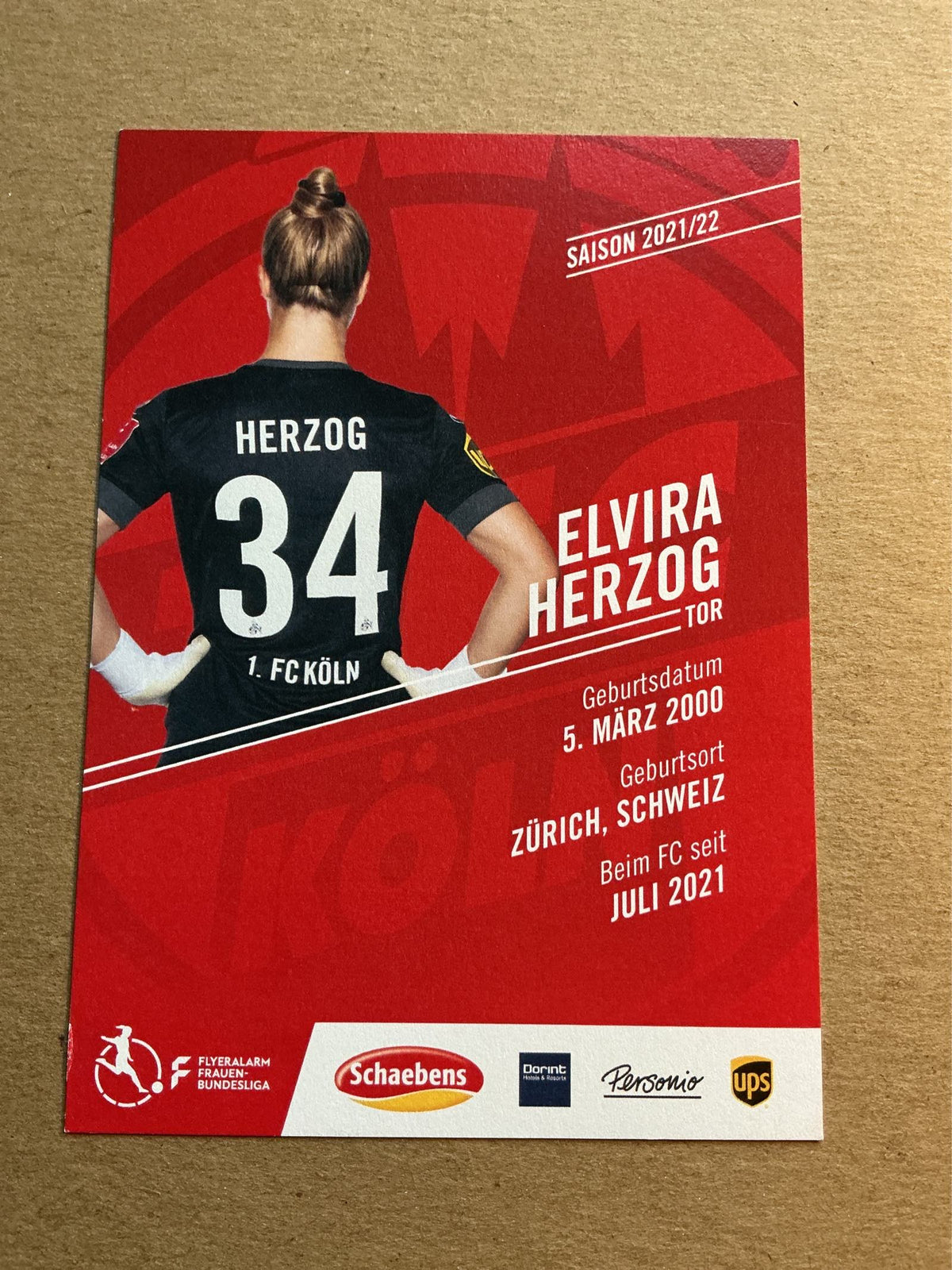 Elvira Herzog, Switzerland 🇨🇠1.FC Köln 2021/22 hand signed