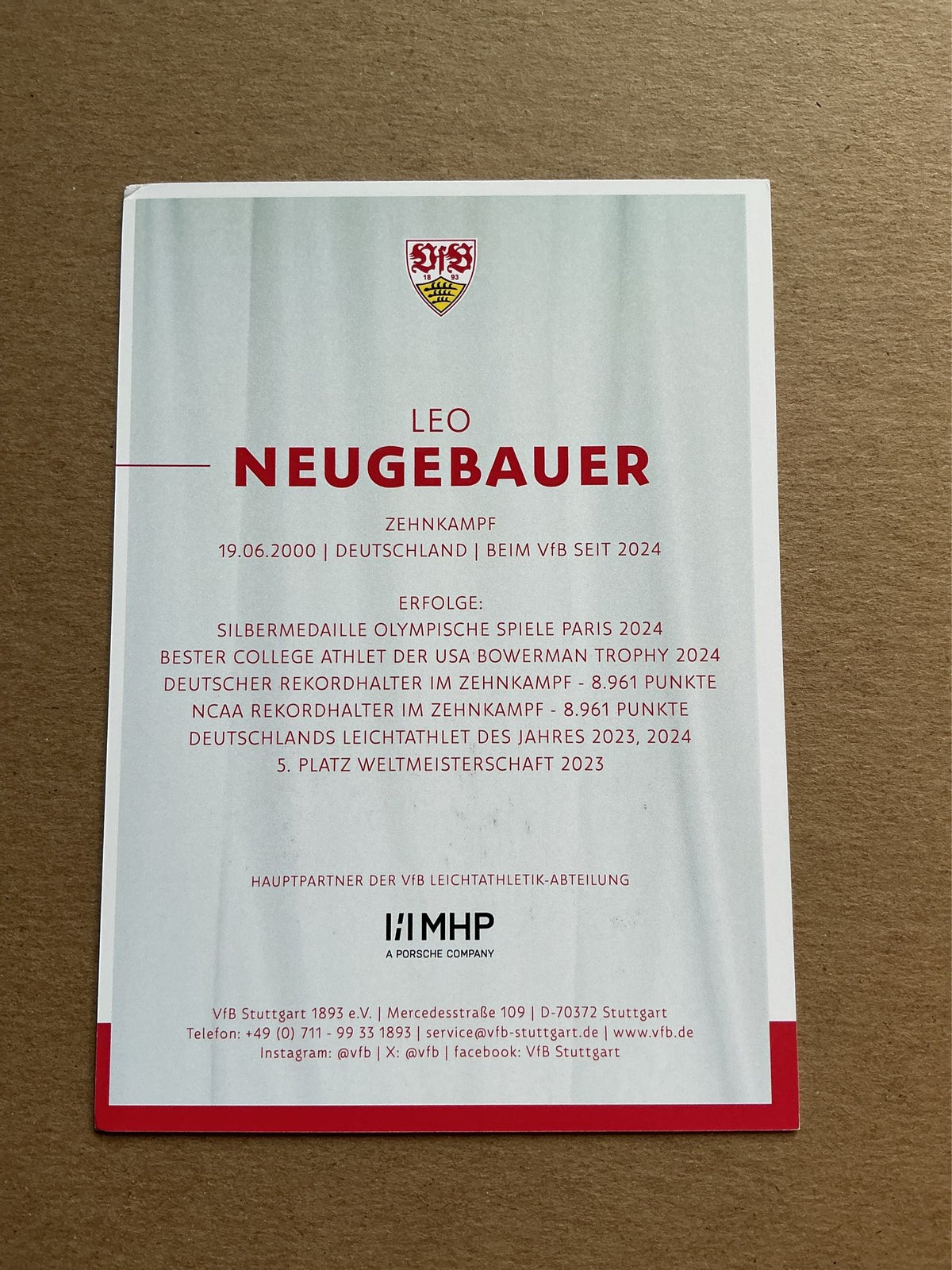 Leo Neugebauer, Germany 🇩🇪 Decathlon Birmingham 2026 hand signed