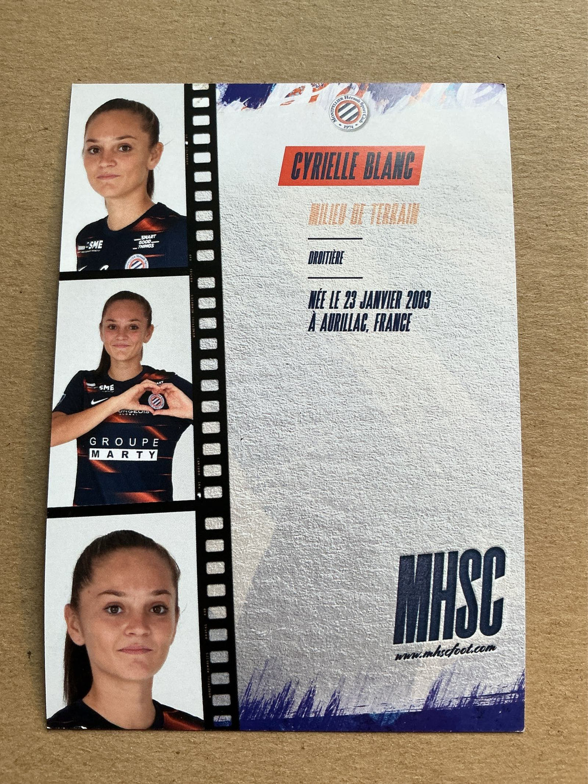 Cyrielle Blanc, France 🇫🇷 Montpellier HSC 2022/23 hand signed