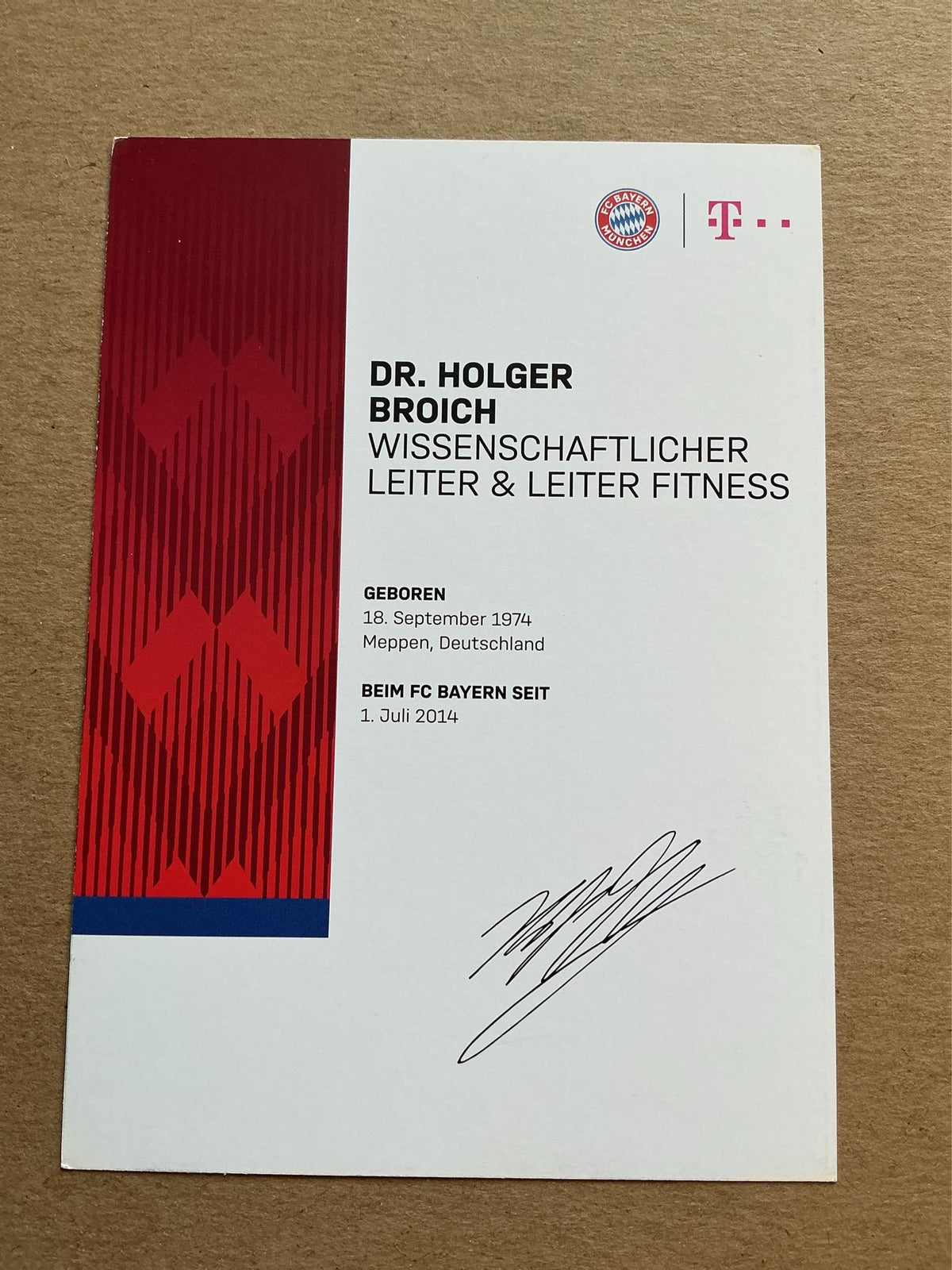 Holger Broich, Germany 🇩🇪 FC Bayern München 2018/19 hand signed