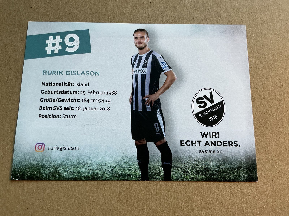 Rurik Gislason, Iceland 🇮🇸 SV Sandhausen 2018/19 hand signed