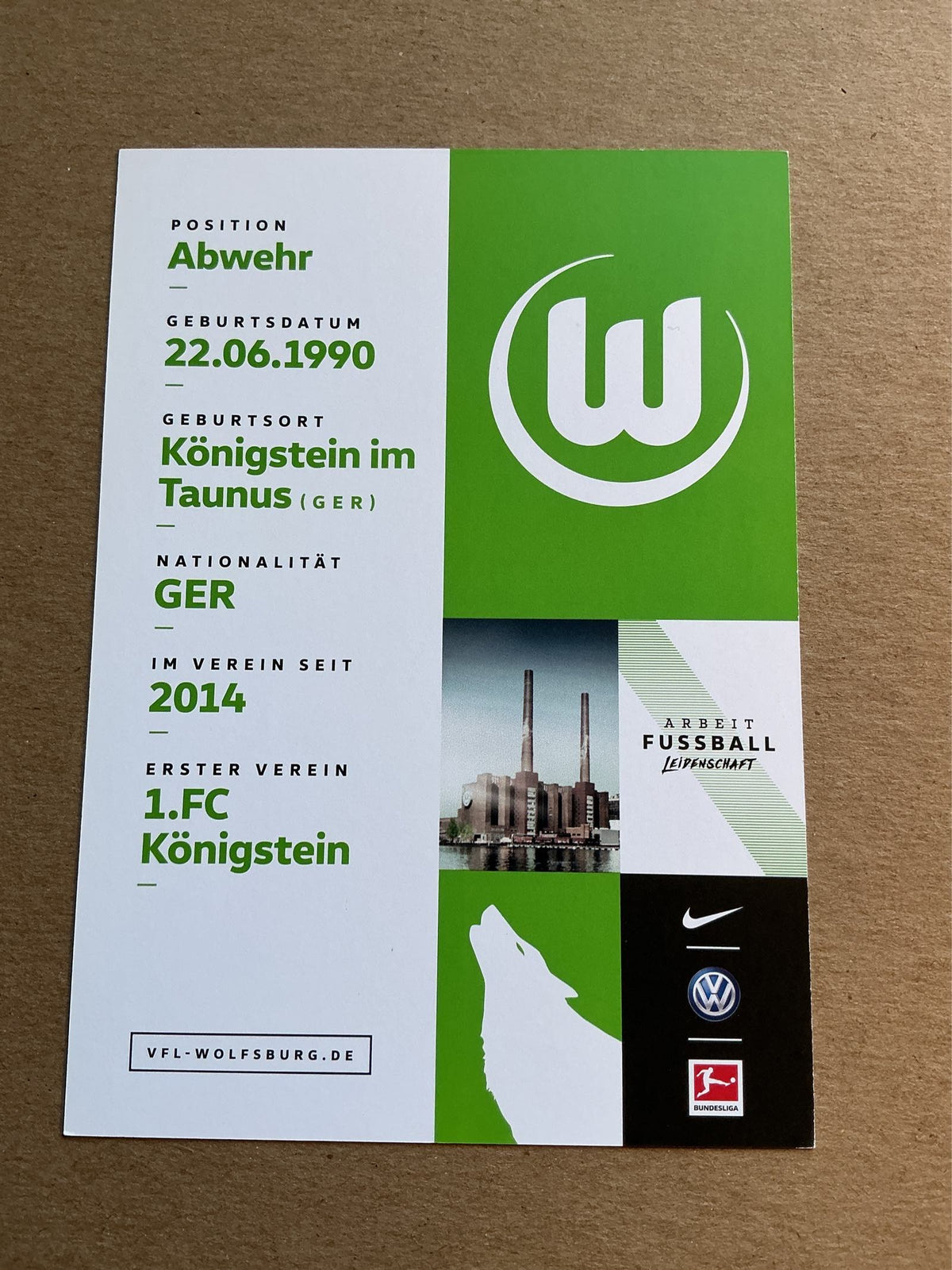 Sebastian Jung, Germany 🇩🇪 VfL Wolfsburg 2018/19 hand signed