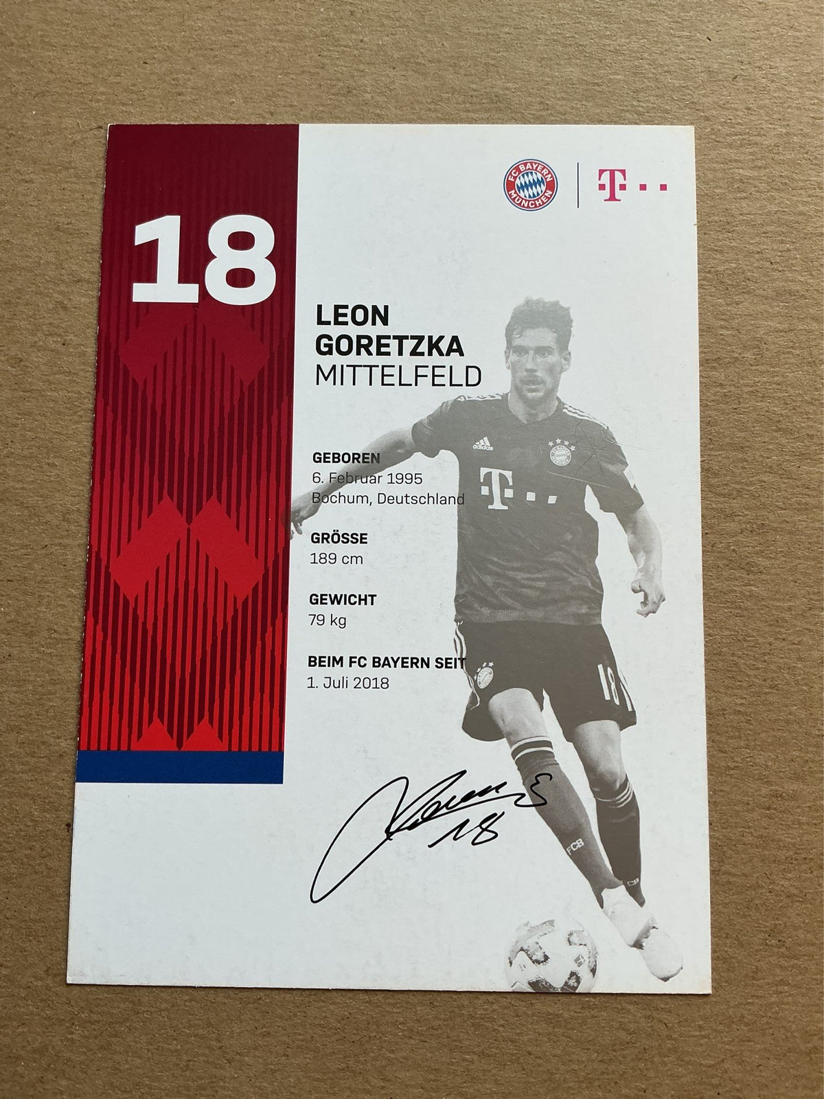 Leon Goretzka, Germany 🇩🇪 FC Bayern München 2018/19 hand signed