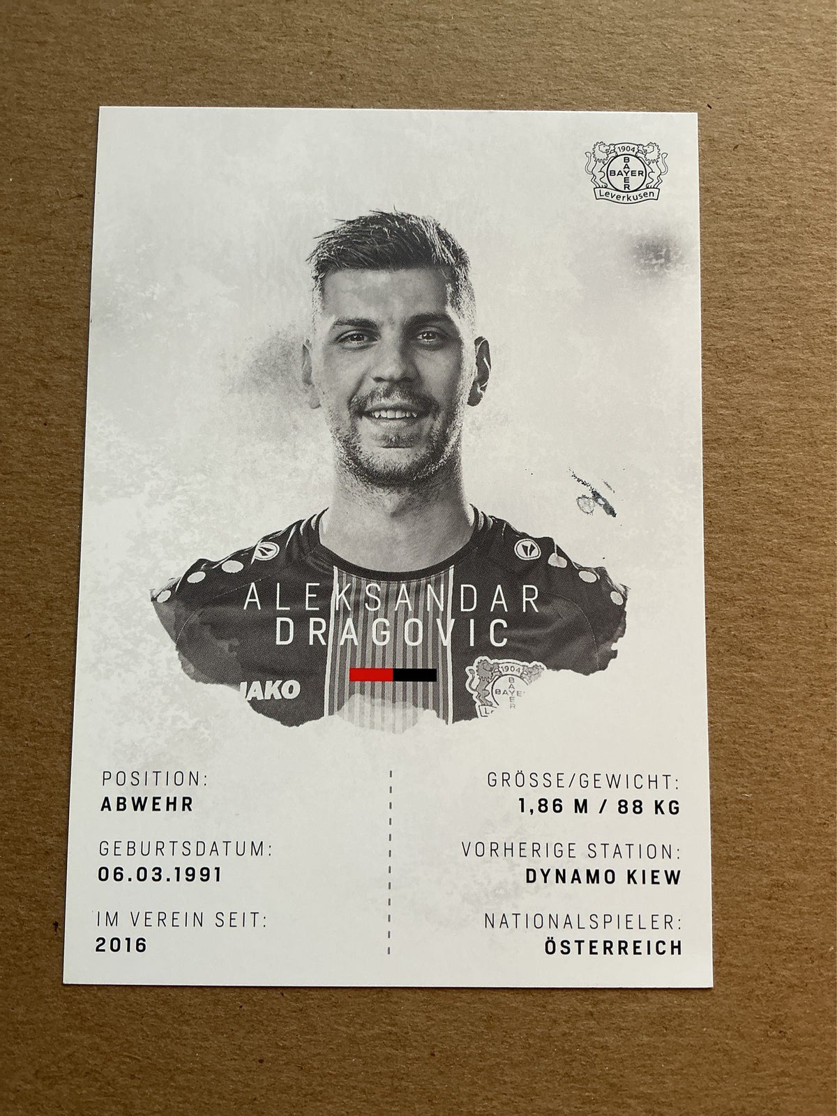 Aleksandar Dragovic, Austria 🇦🇹 Bayer 04 Leverkusen 2018/19 hand signed