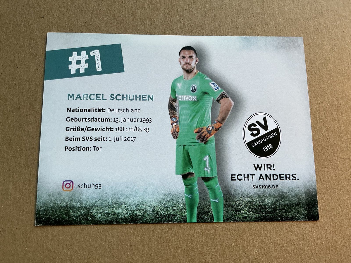 Marcel Schuhen, Germany 🇩🇪 SV Sandhausen 2018/19 hand signed
