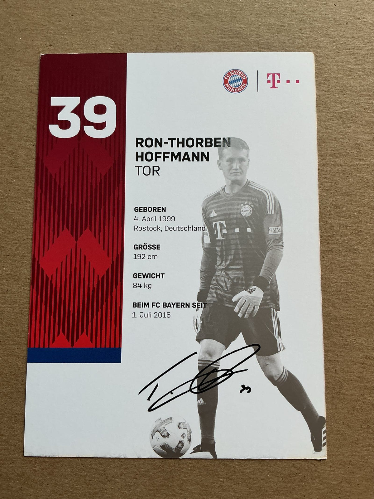 Ron-Thorben Hoffmann, Germany 🇩🇪 FC Bayern München 2018/19 hand signed