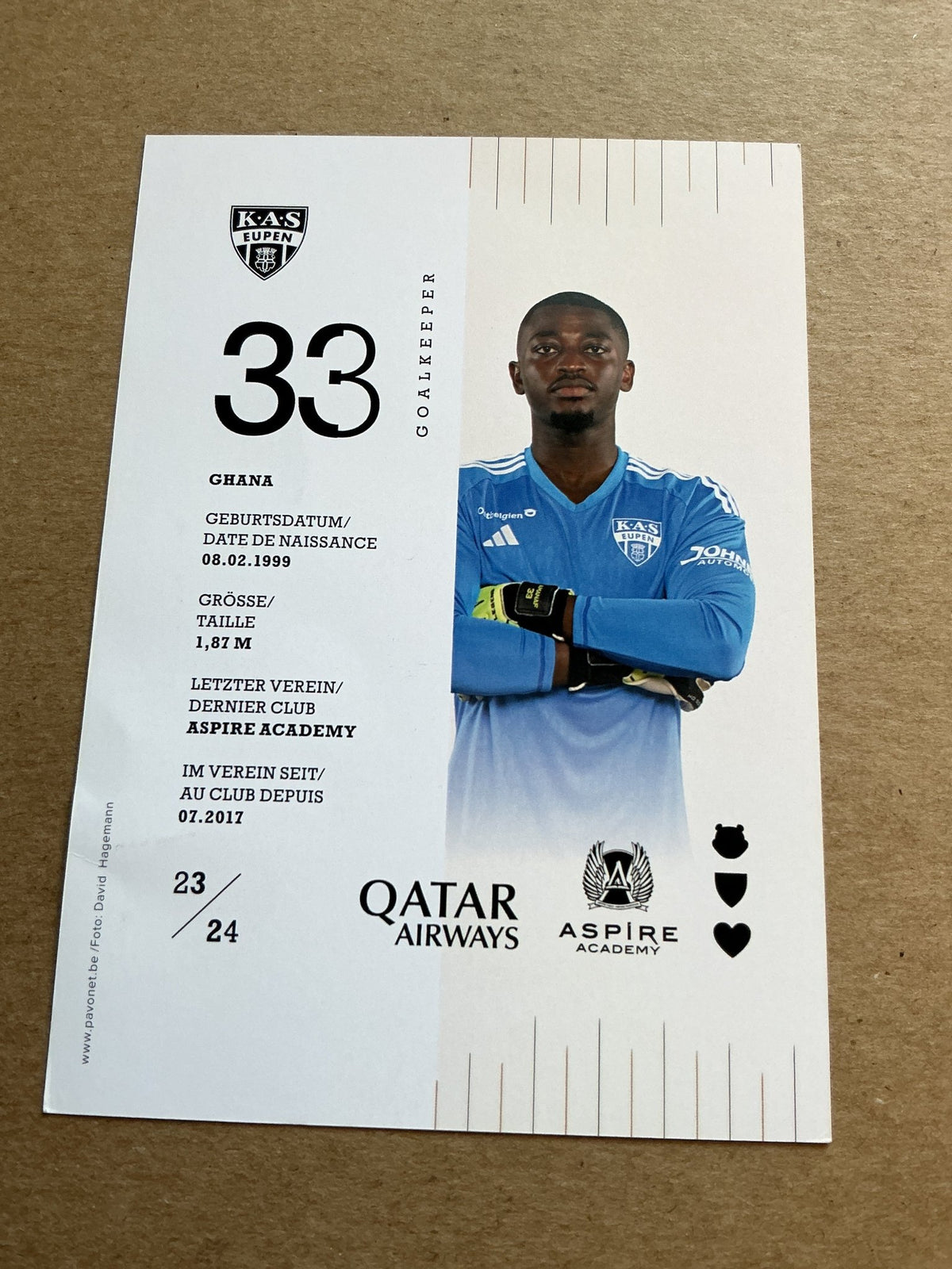 Abdul Manaf Nurudeen, Ghana 🇬🇠KAS Eupen 2023/24 hand signed - Autographs-World