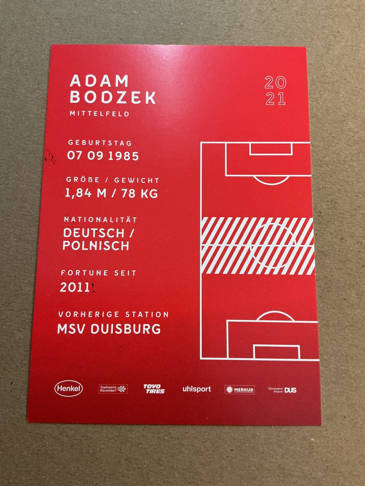 Adam Bodzek, Germany 🇩🇪 Fortuna Düsseldorf 2020/21 hand signed - Autographs-World