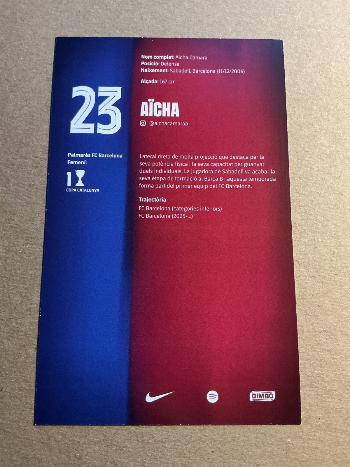 Aïcha Cámara, Spain 🇪🇸 FC Barcelona Femení 2025/26 unsigned - Autographs-World