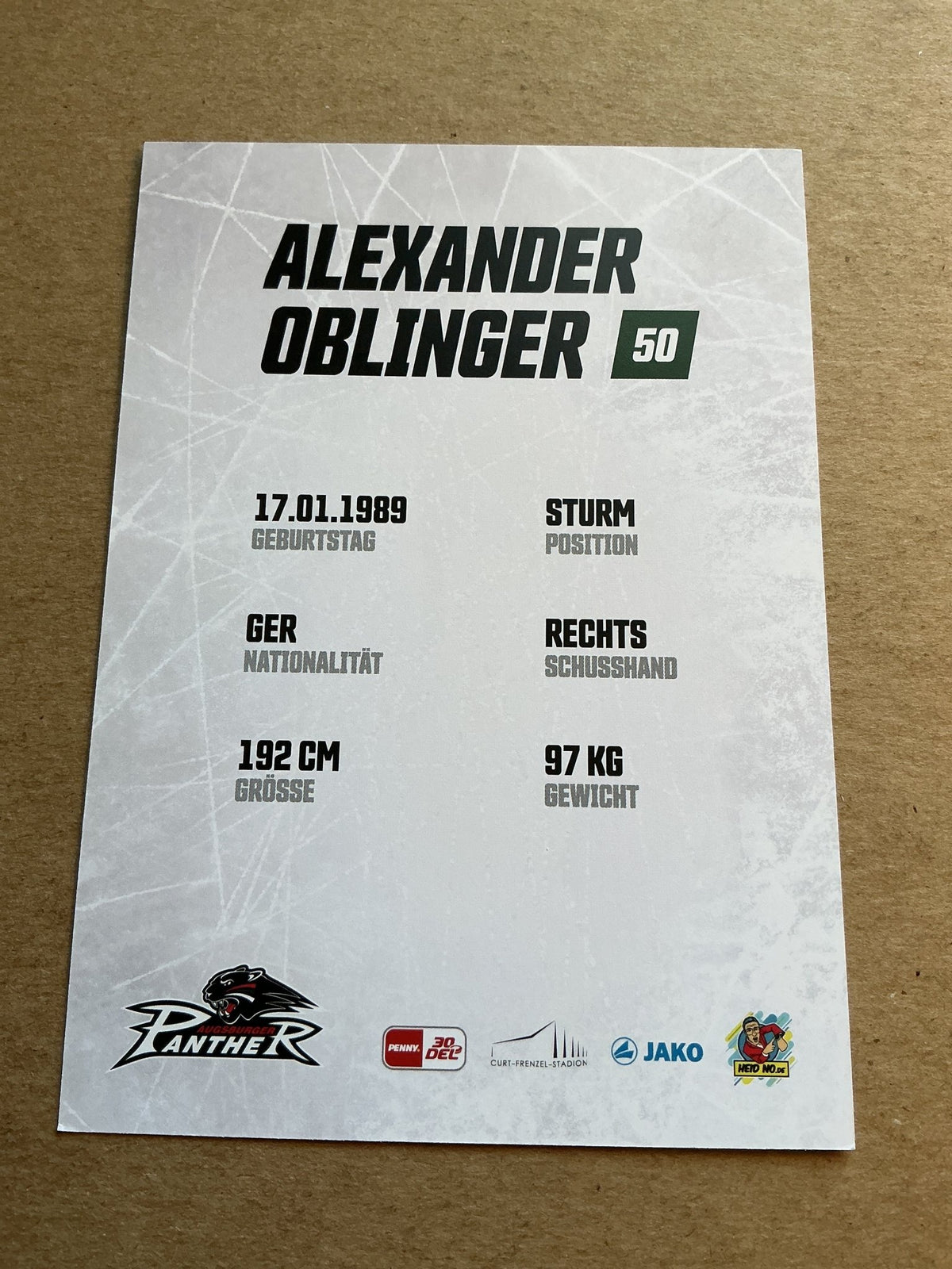 Alexander Oblinger, Germany 🇩🇪 Augsburg Panther 2023/24 hand signed - Autographs-World