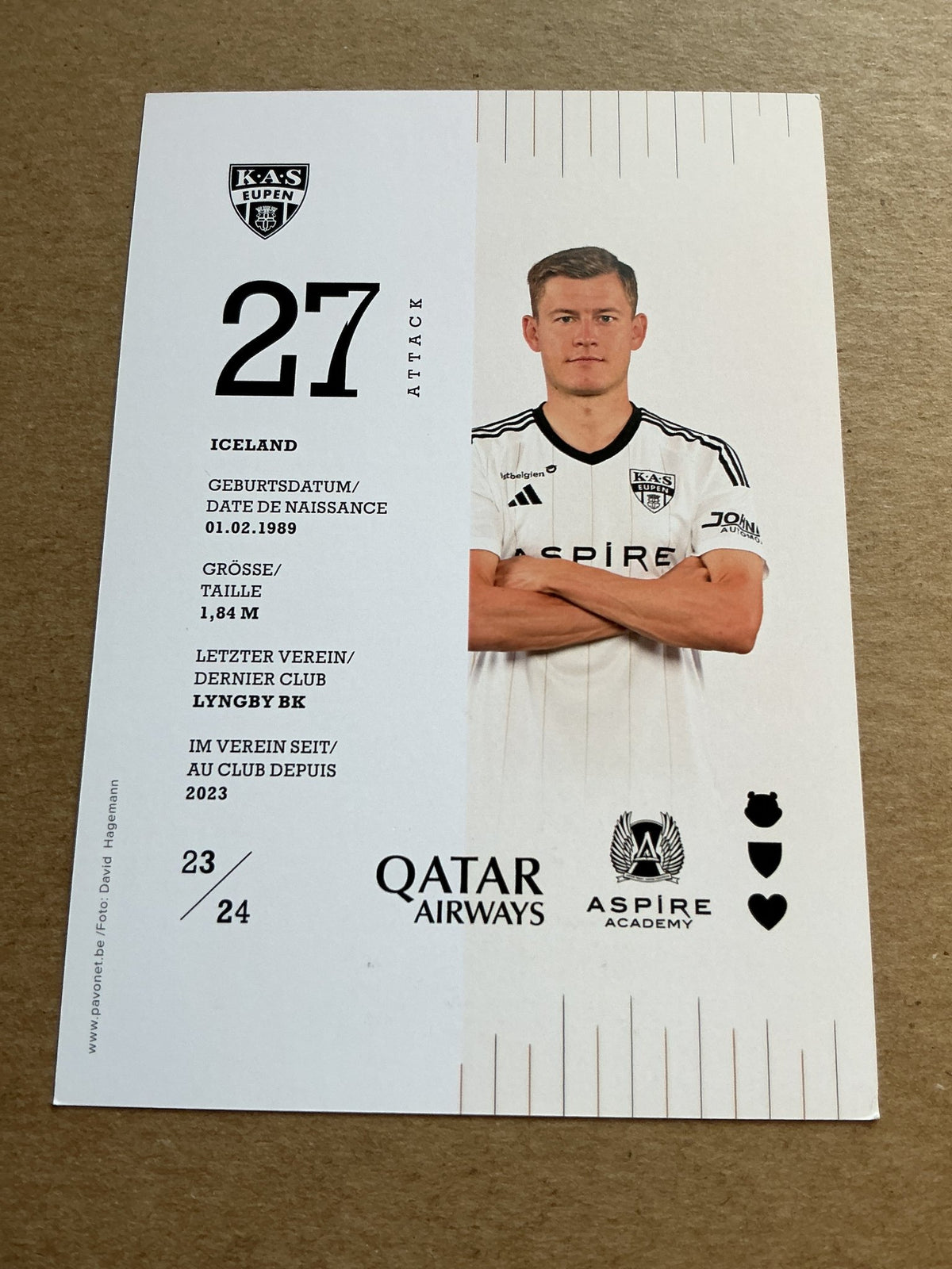 Alfred Finbogason, Iceland 🇮🇸 KAS Eupen 2023/24 hand signed - Autographs-World