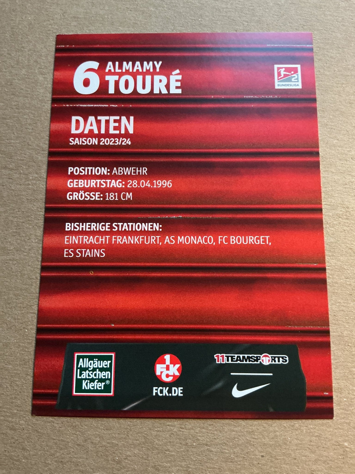 Almamy Touré, Mali 🇲🇱 1.FC Kaiserslautern 2023/24 hand signed - Autographs-World