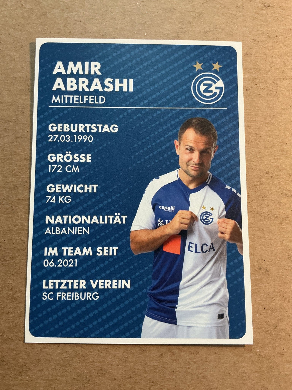 Amir Abrashi, Albania 🇦🇱 Grasshopper Zürich 2025/26 hand signed - Autographs-World