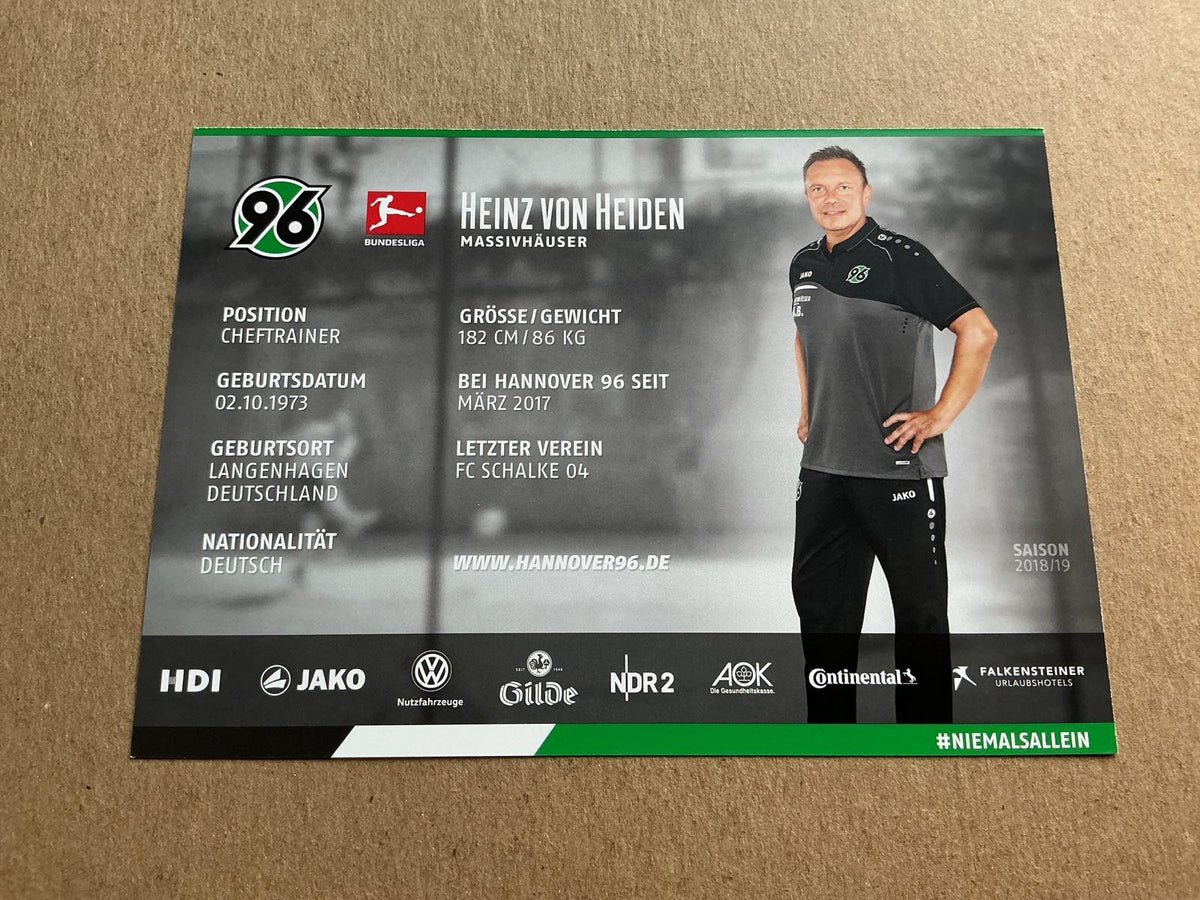 André Breitenreiter, Germany 🇩🇪 Hannover 96 2018/19 hand signed - Autographs-World