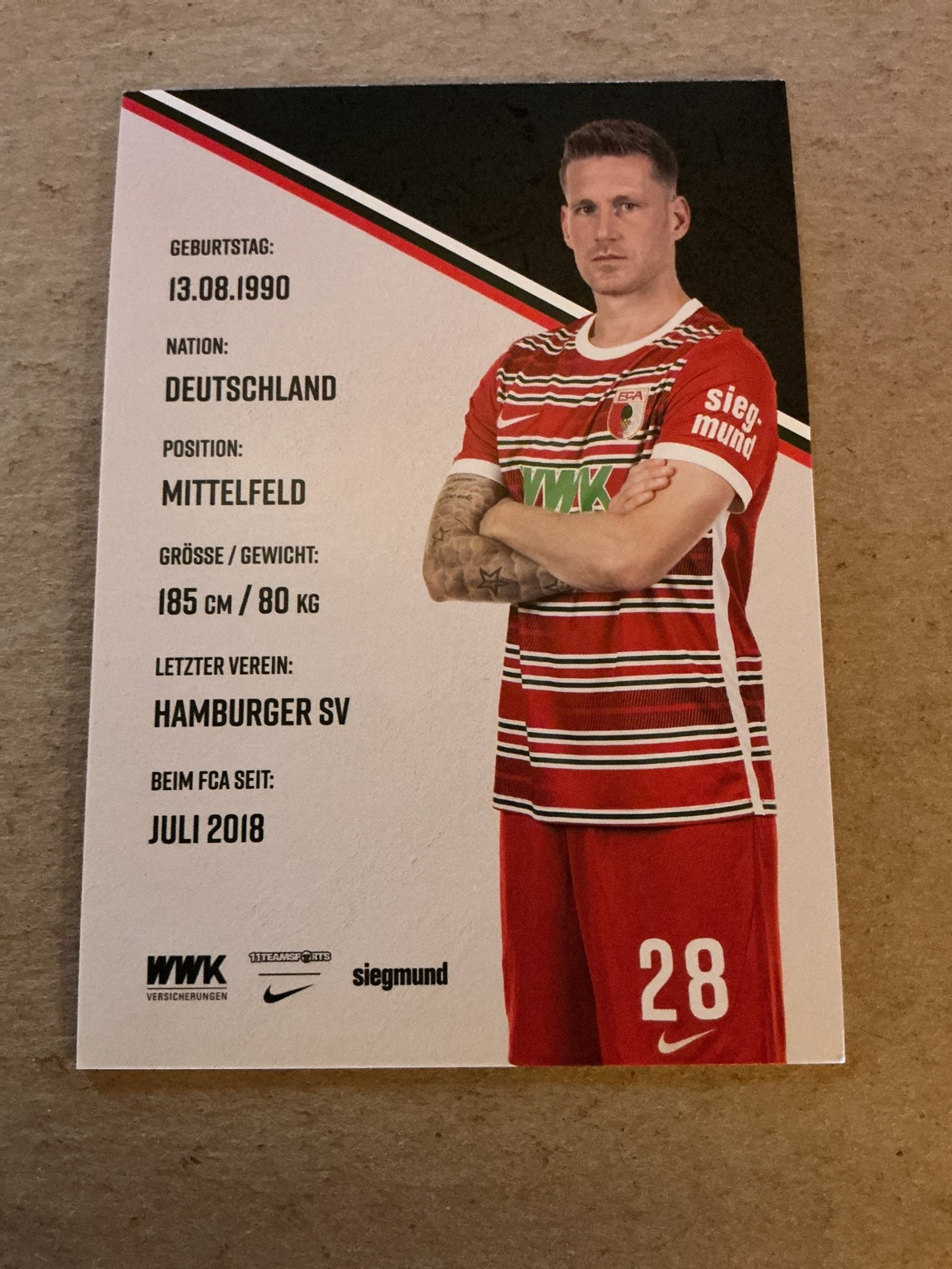 André Hahn, Germany 🇩🇪 FC Augsburg 2022/23 hand signed - Autographs-World