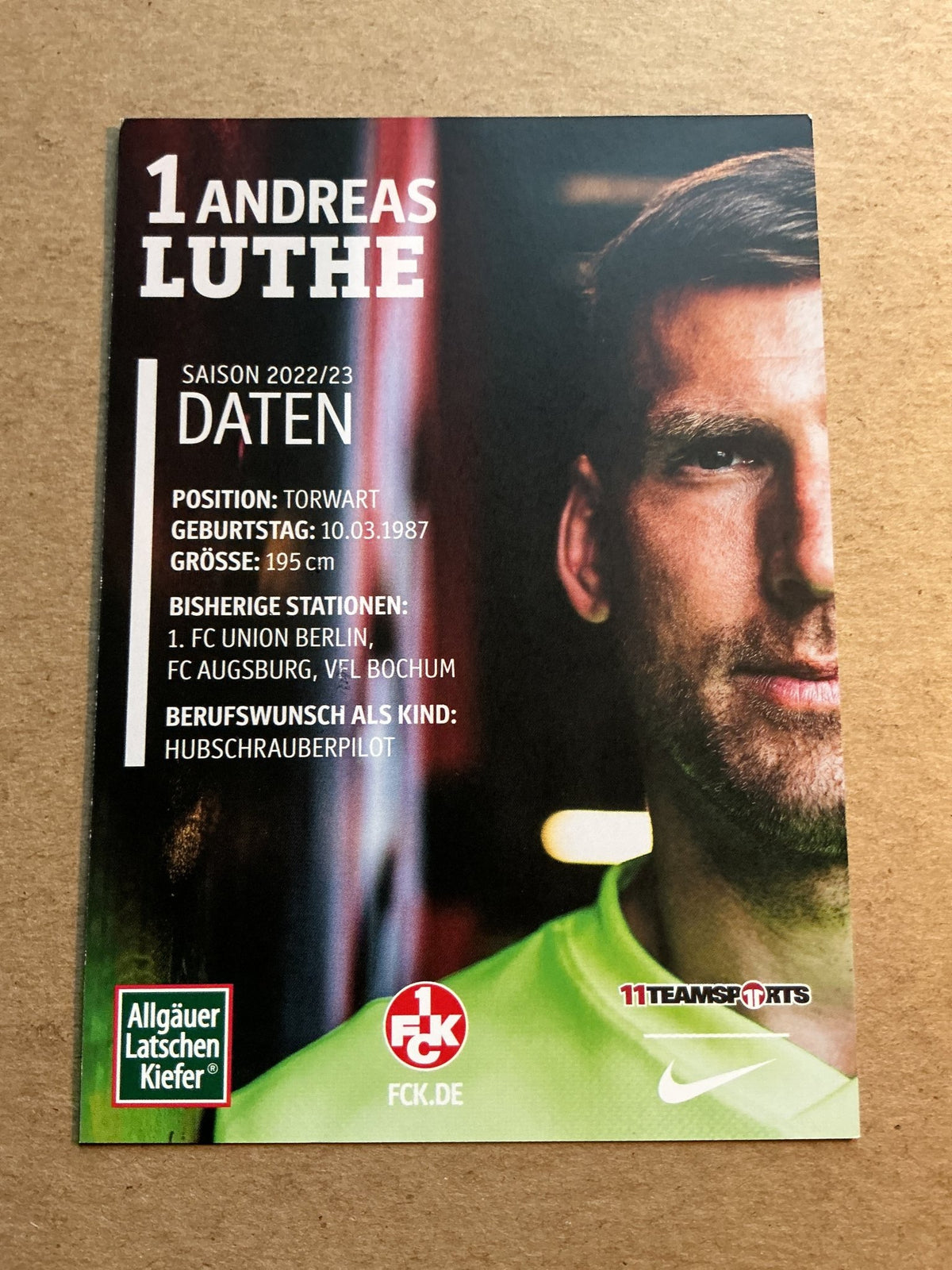 Andreas Luthe, Germany 🇩🇪 1.FC Kaiserslautern 2022/23 hand signed - Autographs-World