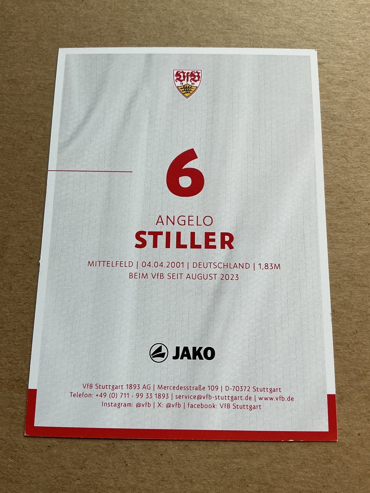 Angelo Stiller, Germany 🇩🇪 VfB Stuttgart 2024/25 hand signed - Autographs-World