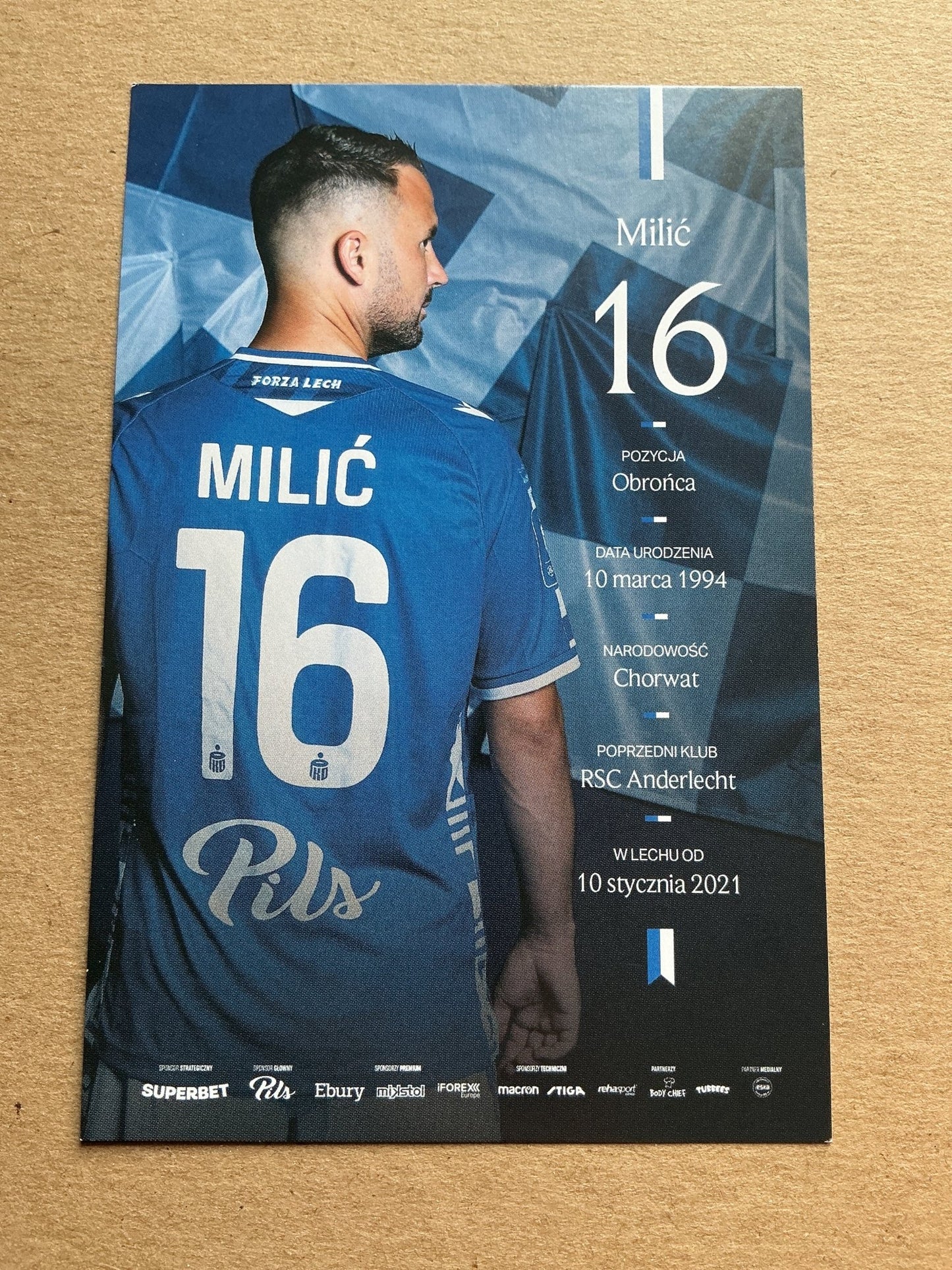 Antonio Milić, Croatia 🇭🇷 Lech Poznán 2025/26 hand signed - Autographs-World