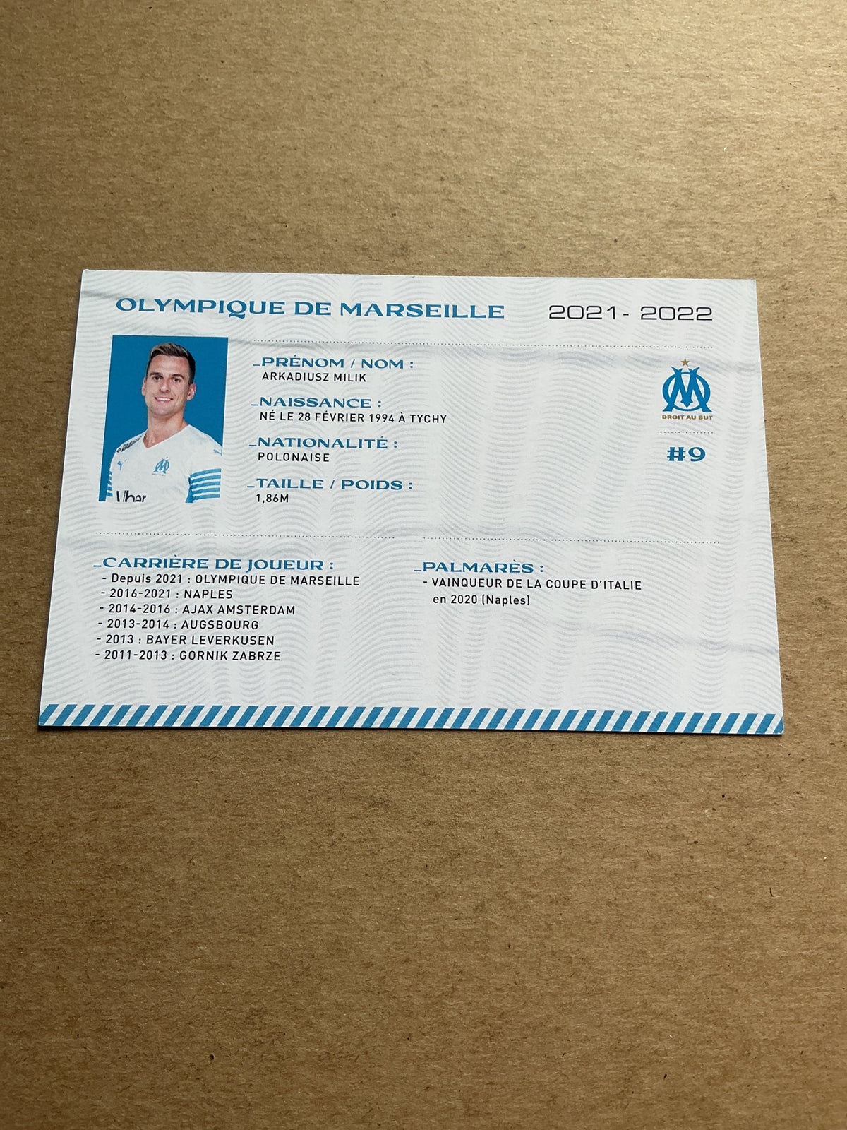 Arkadiusz Milik, Poland šµš± Olympique Marseille 2021/22 hand signed - Autographs-World