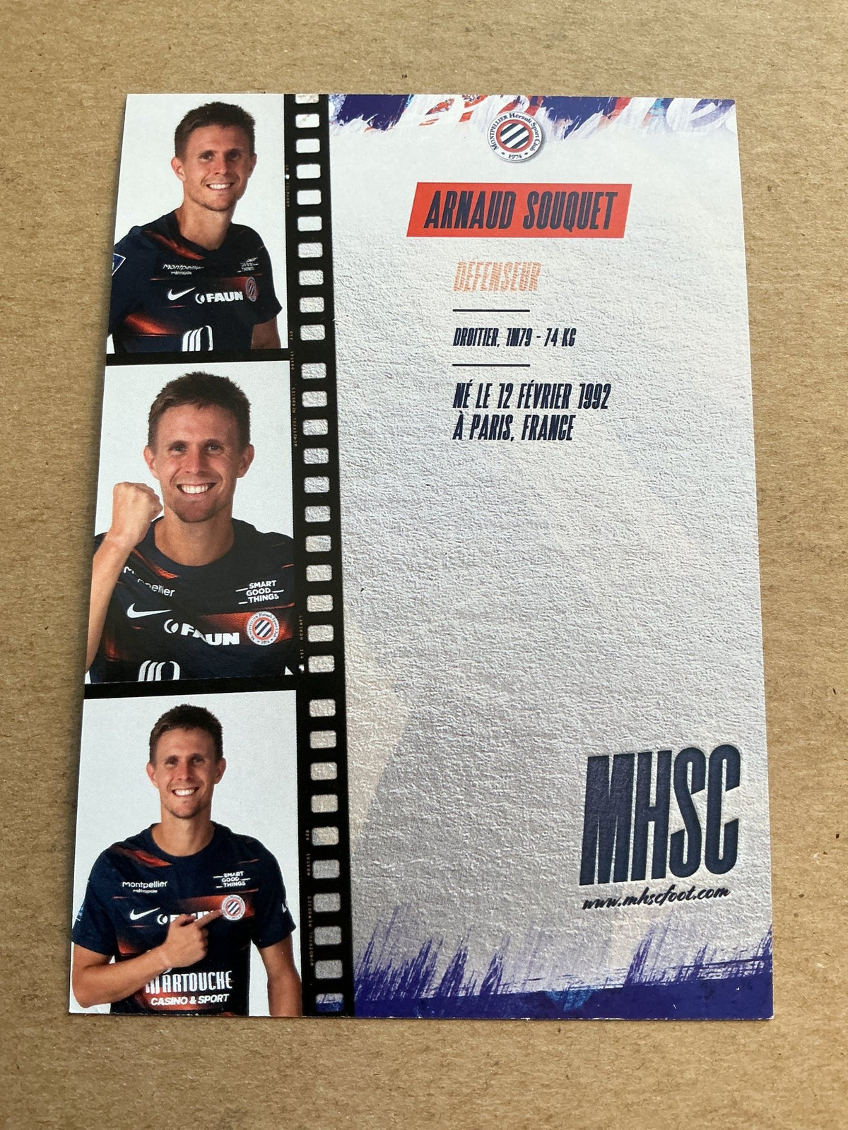 Arnaud Souquet, France π«π· Montpellier HSC 2022/23 hand signed - Autographs-World