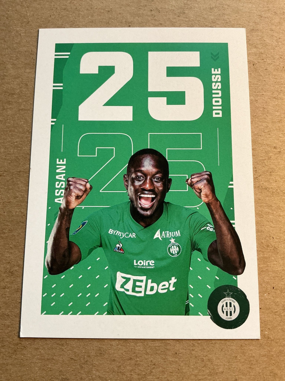 Assane Diousss, Senegal 🇸🇳 AS Saint-Étienne 2021/22 hand signed - Autographs-World
