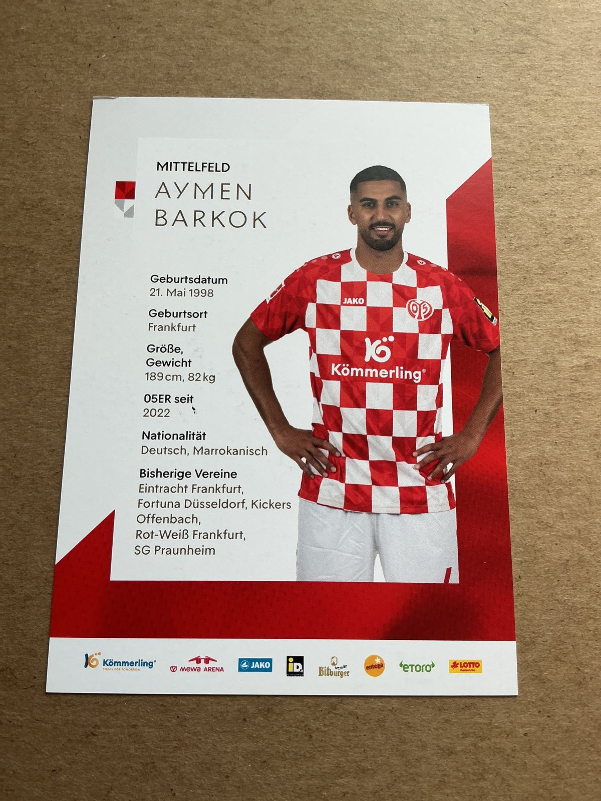 Aymen Barkok, Germany 🇩🇪 FSV Mainz 05 2023/24 hand signed - Autographs-World