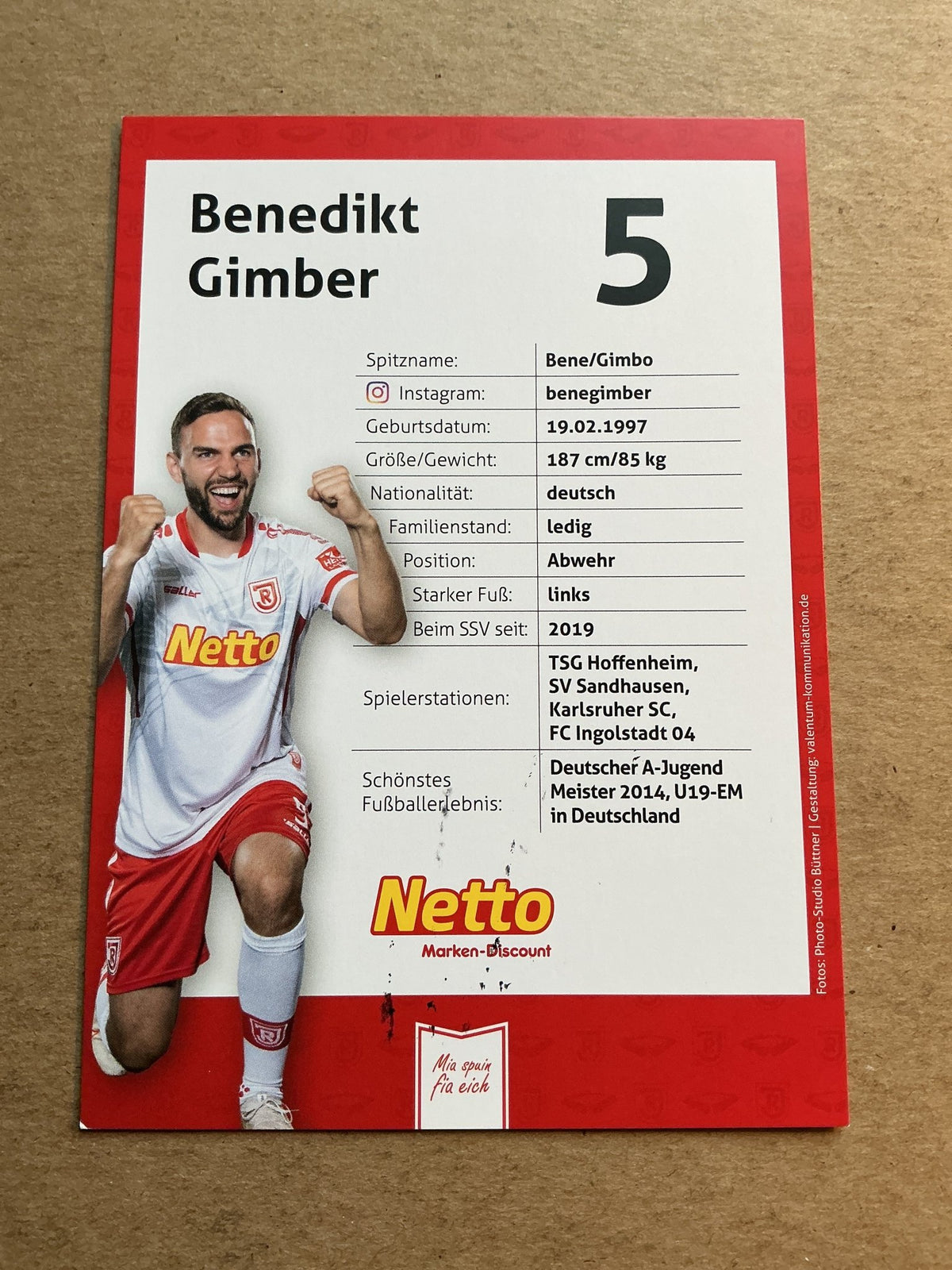 Benedikt Gimber, Germany 🇩🇪 Jahn Regensburg 2022/23 hand signed - Autographs-World