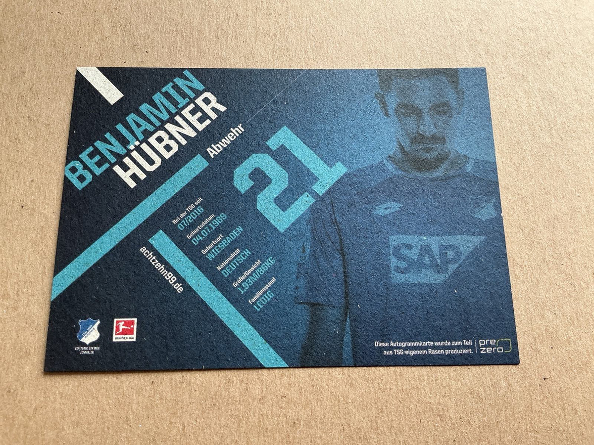 Benjamin Hübner, Germany 🇩🇪 TSG 1899 Hoffenheim 2018/19 hand signed - Autographs-World