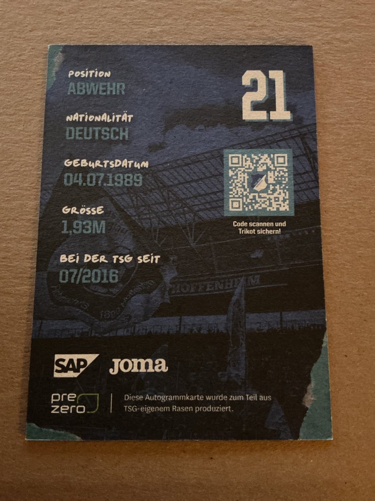 Benjamin Hübner, Germany 🇩🇪 TSG 1899 Hoffenheim 2022/23 hand signed - Autographs-World