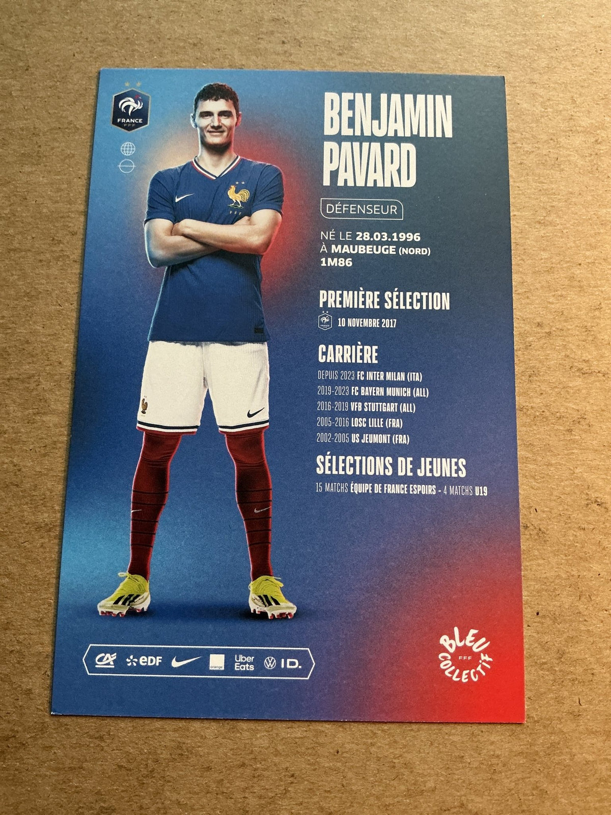 Benjamin Pavard, France 🇫🇷 UEFA Euro 2024 hand signed - Autographs-World
