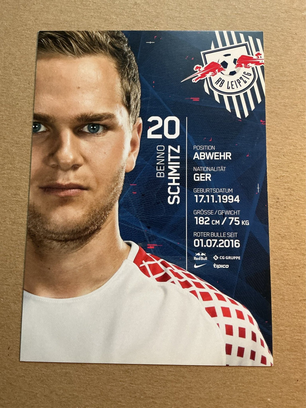 Benno Schmitz, Germany 🇩🇪 RB Leipzig 2017/18 hand signed - Autographs-World