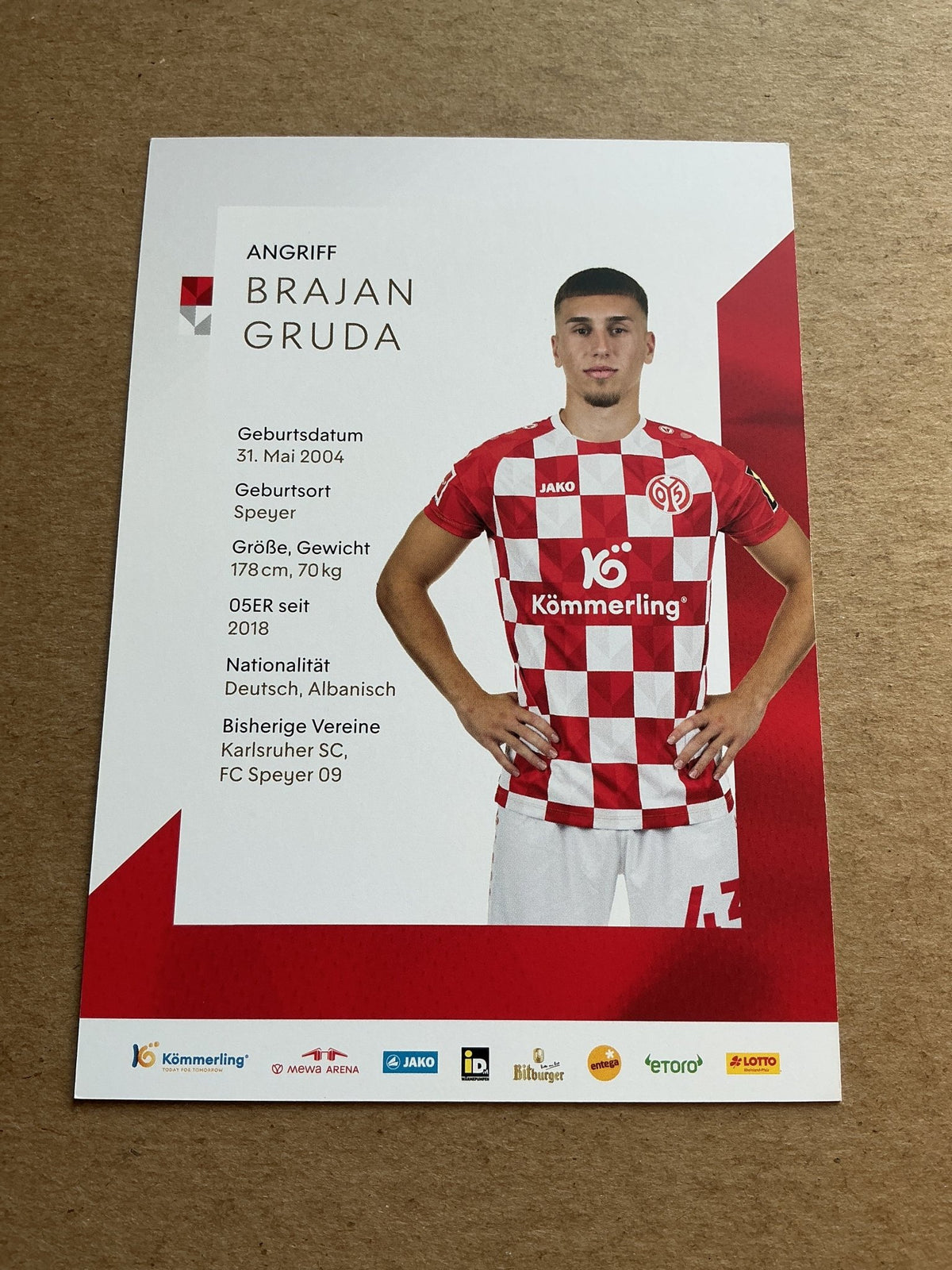 Brajan Gruda, Germany 🇩🇪 FSV Mainz 05 2023/24 hand signed - Autographs-World