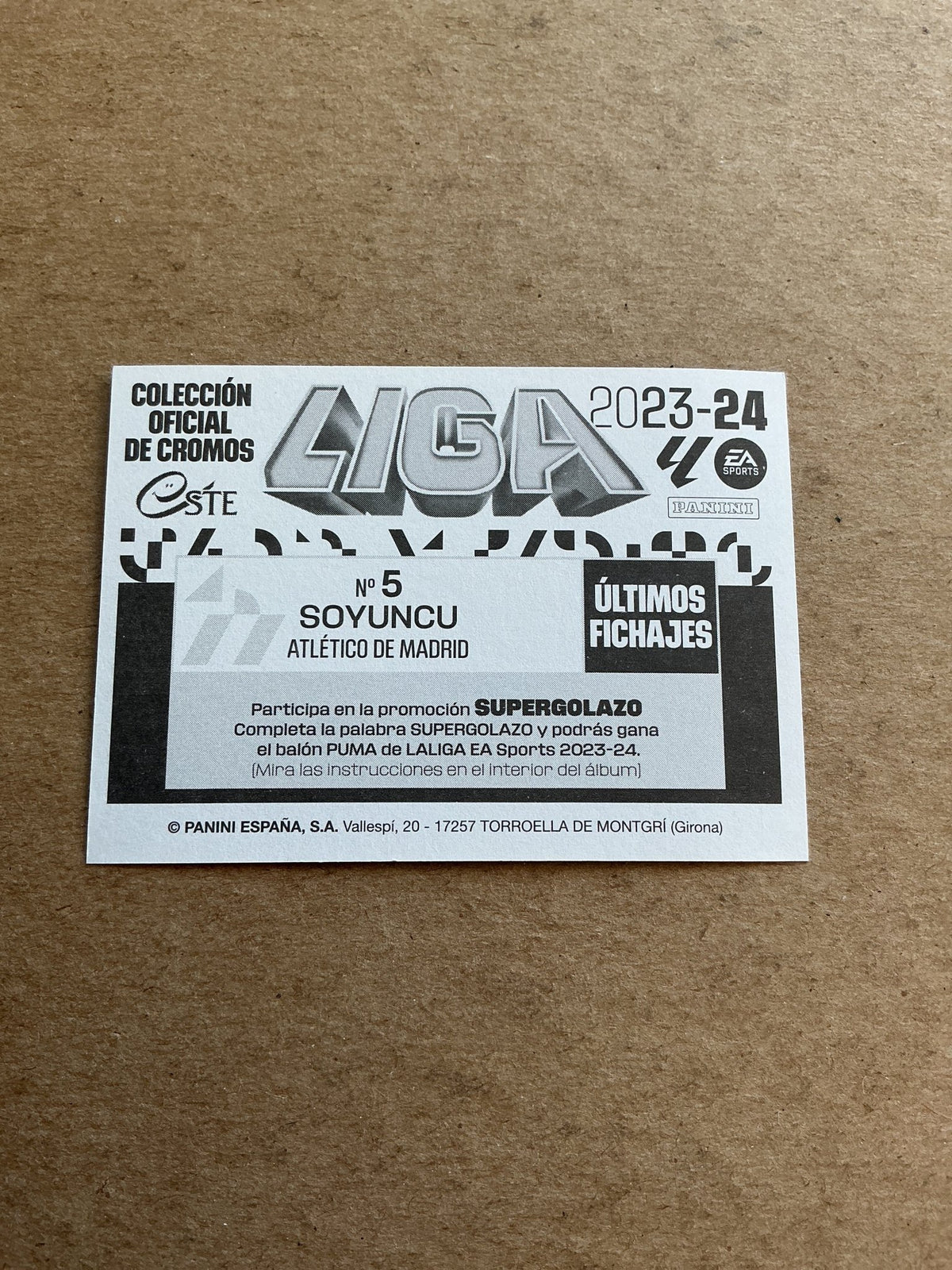 Çağlar Söyüncü, Türkiye 🇹🇷 Atletico Madrid 2023/24 Panini hand signed - Autographs-World