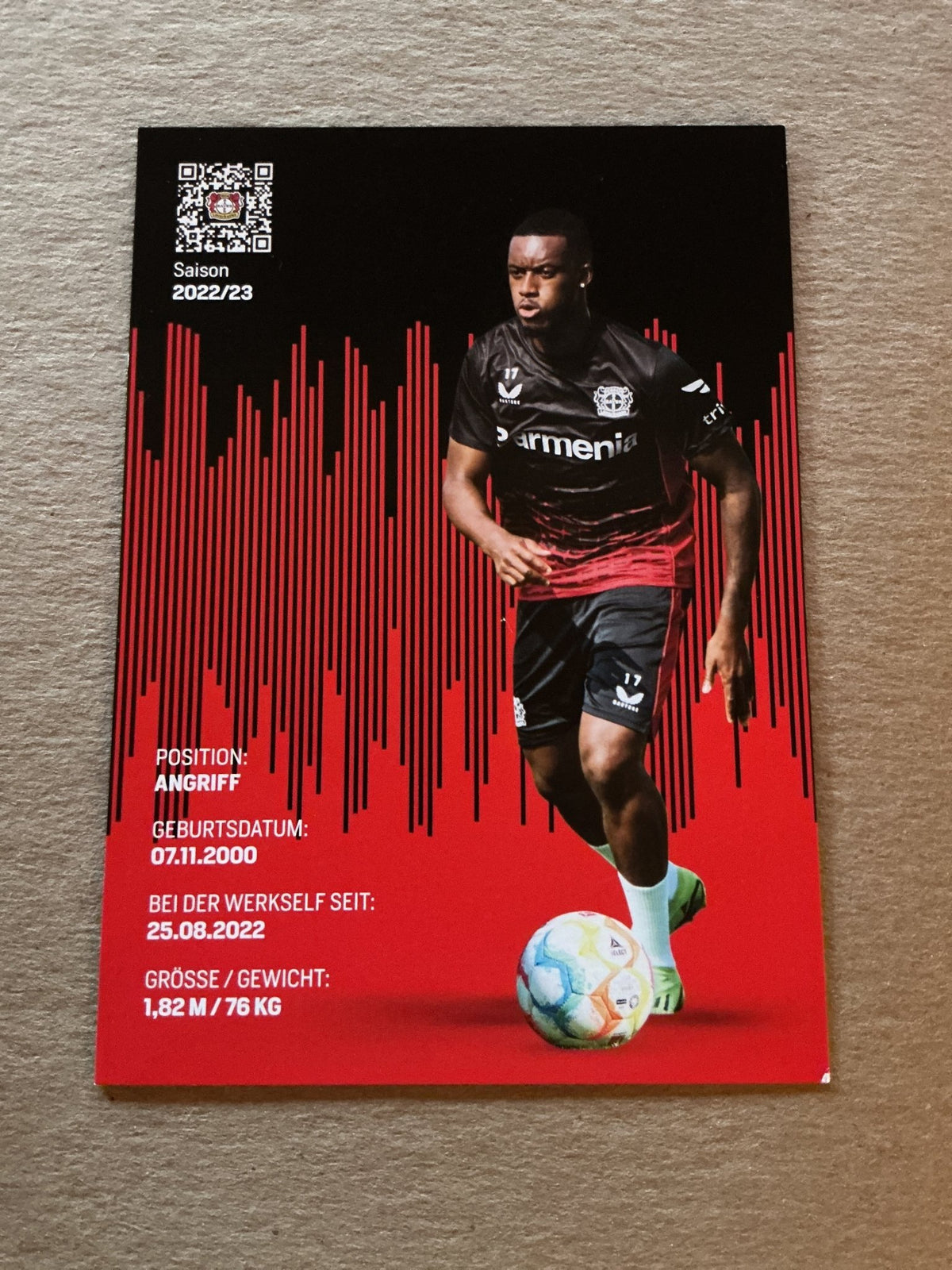 Callum Hudson-Odoi, England 🏴 Bayer 04 Leverkusen 2022/23 hand signed - Autographs-World