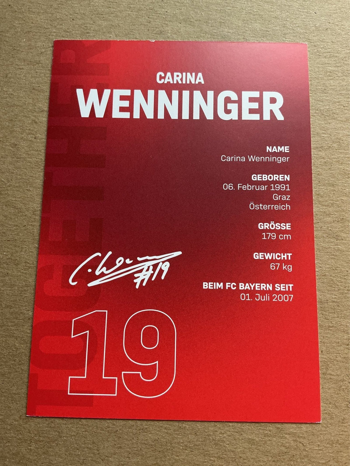 Carina Wenninger, Austria 🇦🇹 FC Bayern München 2021/22 hand signed - Autographs-World