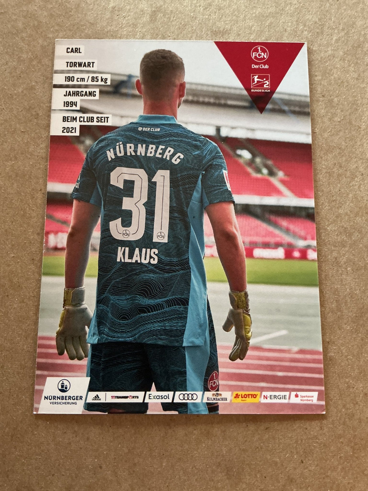Carl Klaus, Germany 🇩🇪 1.FC Nürnberg 2021/22 hand signed - Autographs-World